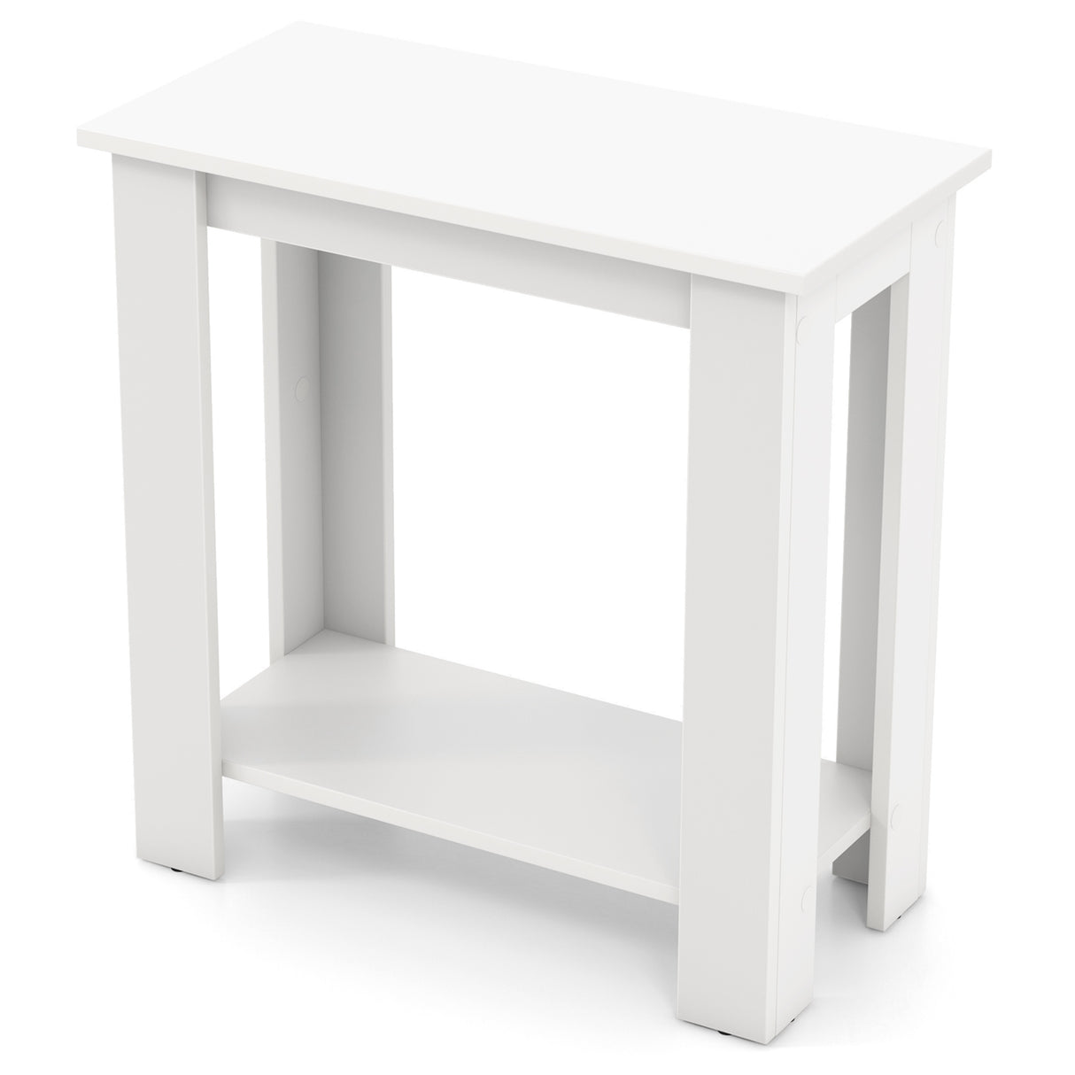 2-Tier Modern Compact End Table with Storage Shelf