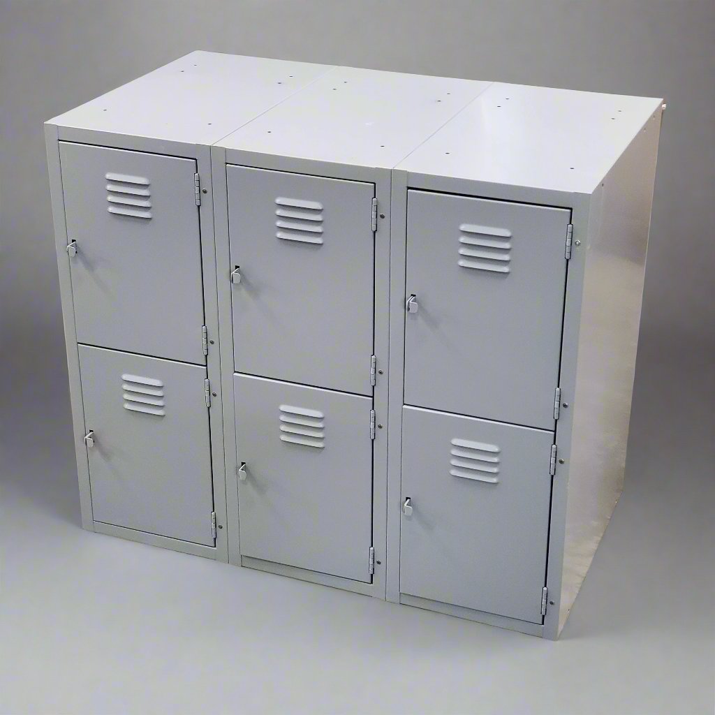DIVERSIFIED WOODCRAFTS Forum Locker Base 6 Compartment 3 Tier 2 Row Grey 31" H x 36" W x 21" D LB-6