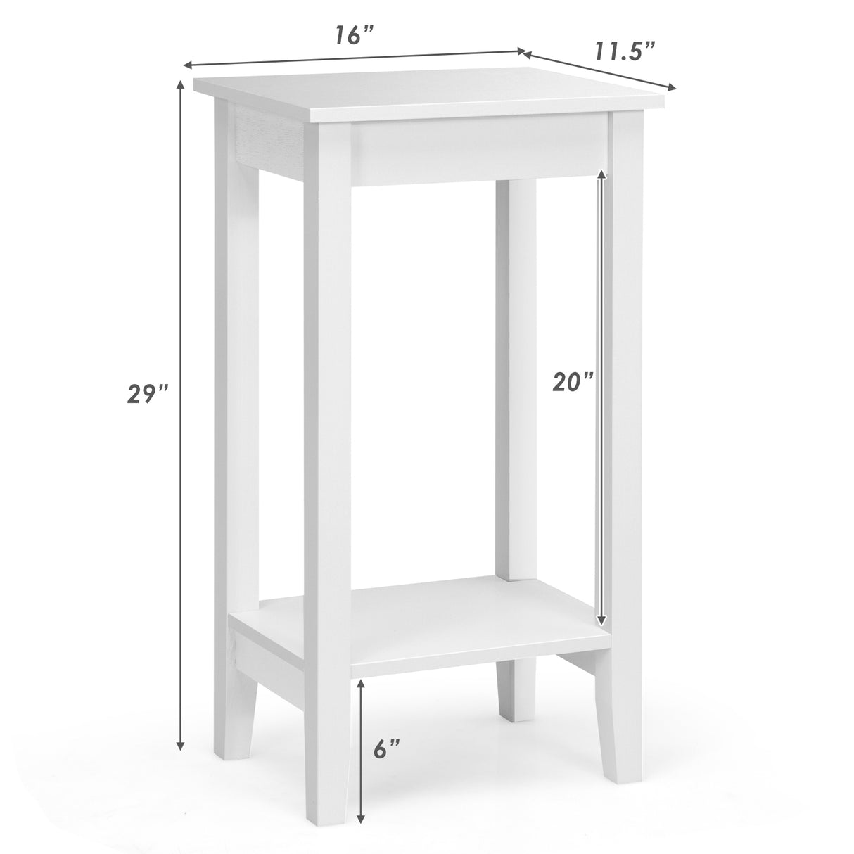 Set of 2 Versatile 2-Tier End Table with Storage Shelf