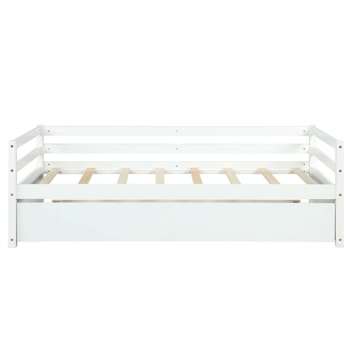 Twin Size Wooden Slat Trundle Platform