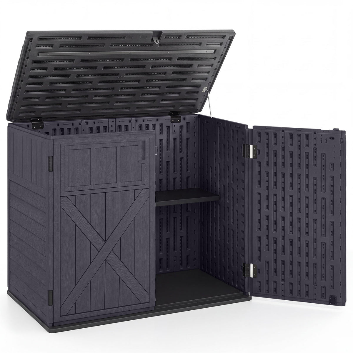 20 Cu.Ft Horizontal Resin Storage Shed with Adjustable Shelf