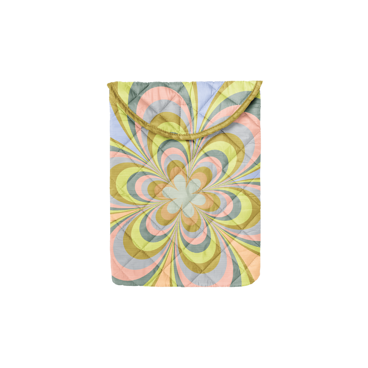 Kaleidoscope Floral Puffy Foldover Laptop Sleeve