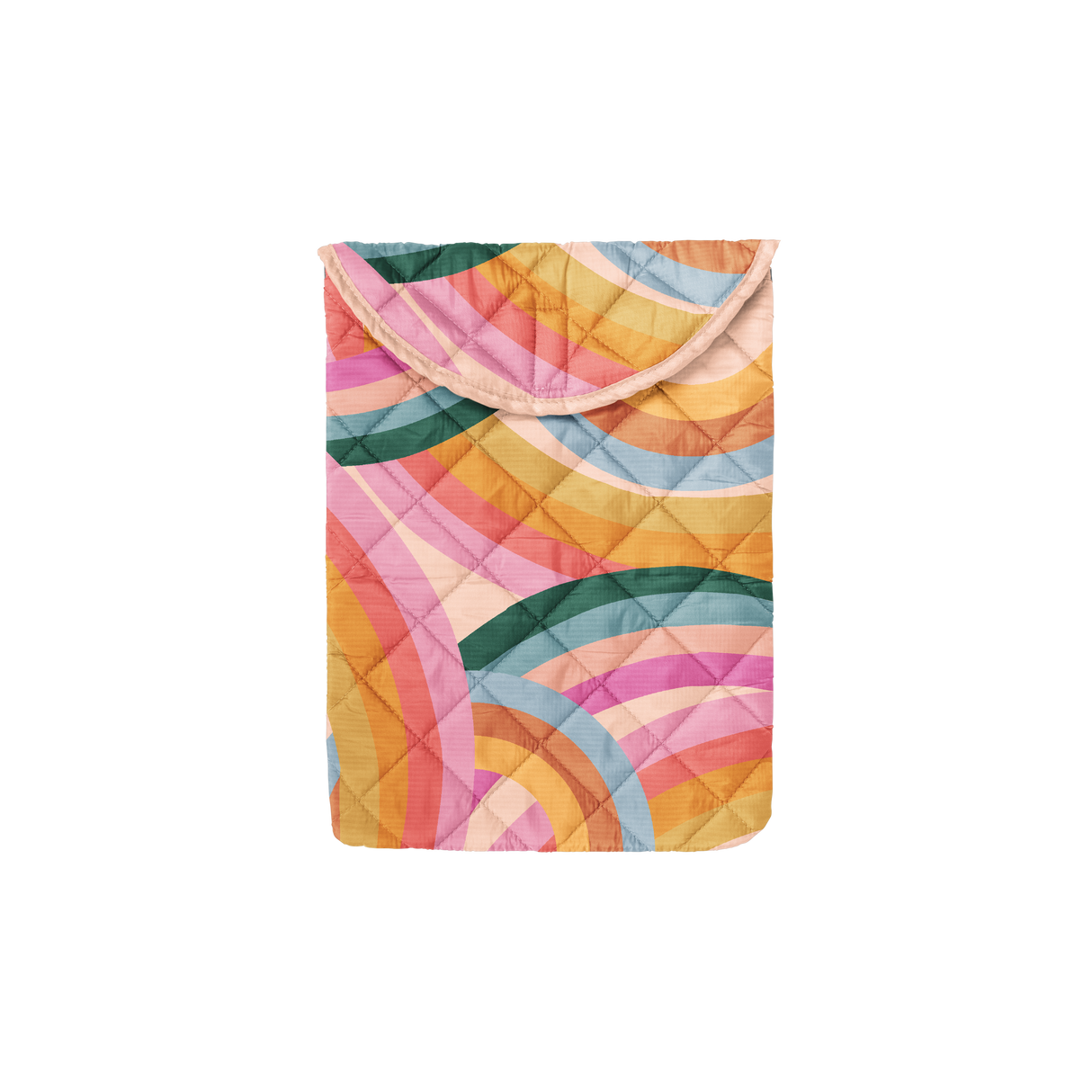 Rainbow Waves Puffy Foldover Laptop Sleeve