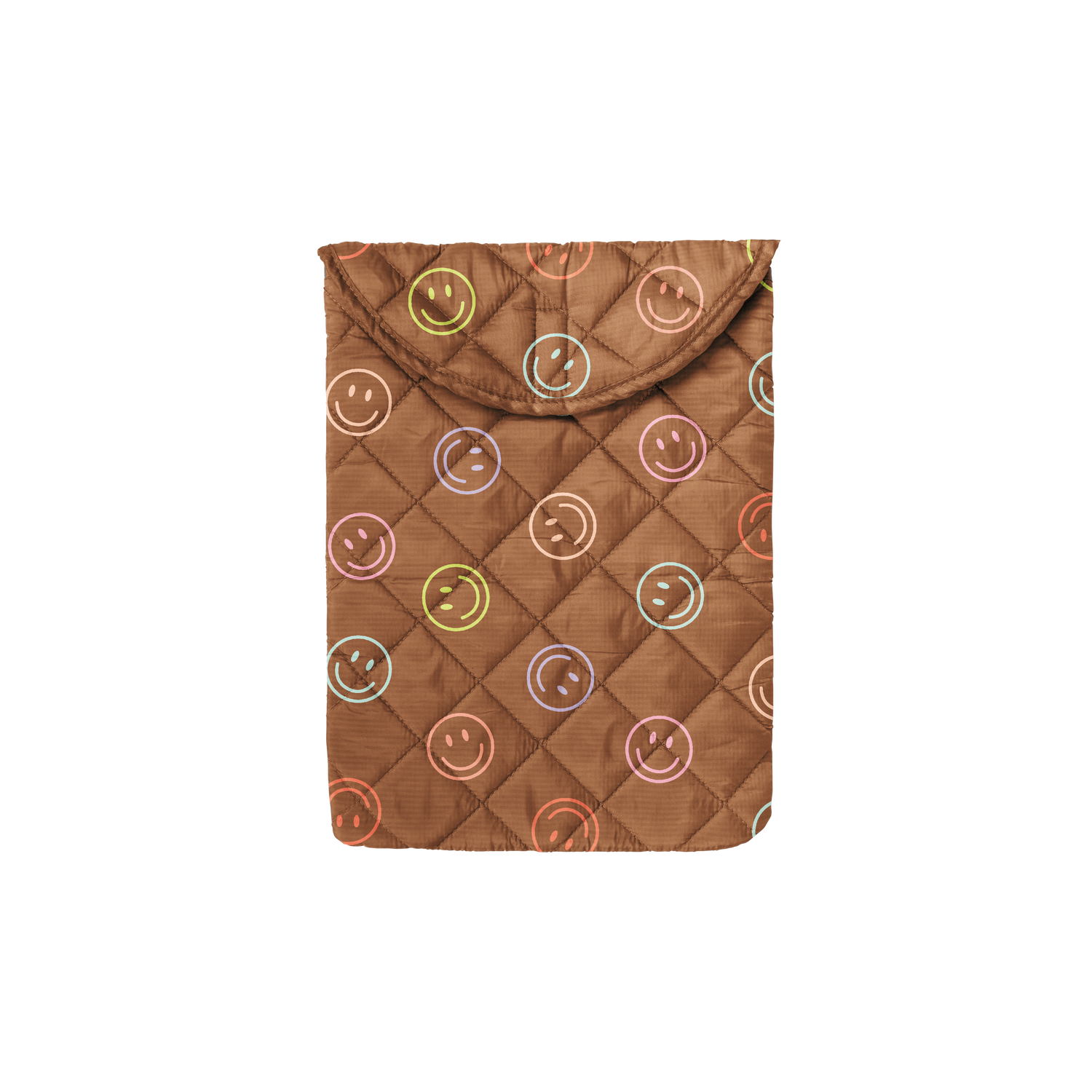 Smiley Puffy Foldover Laptop Sleeve