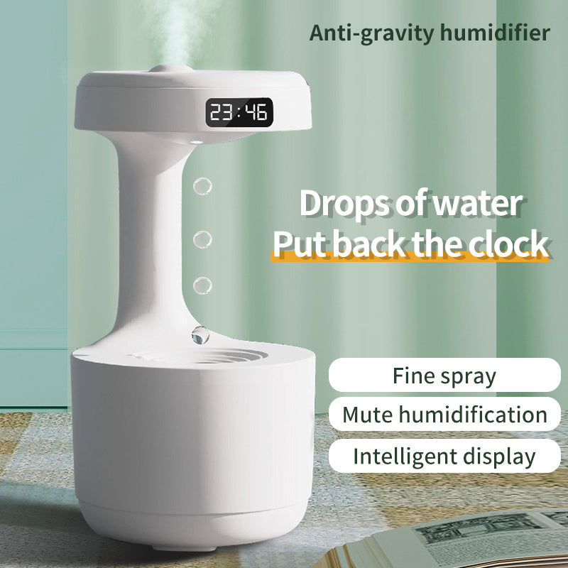 Anti-Gravity Humidifier with Clock Aroma Diffuser