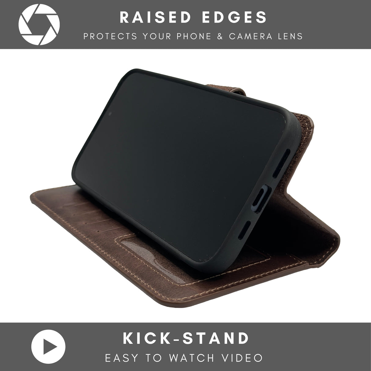 Vegas Premium Leather iPhone 15 Pro Wallet Case with MagSafe | Detachable RFID Blocking Luxury Wallet