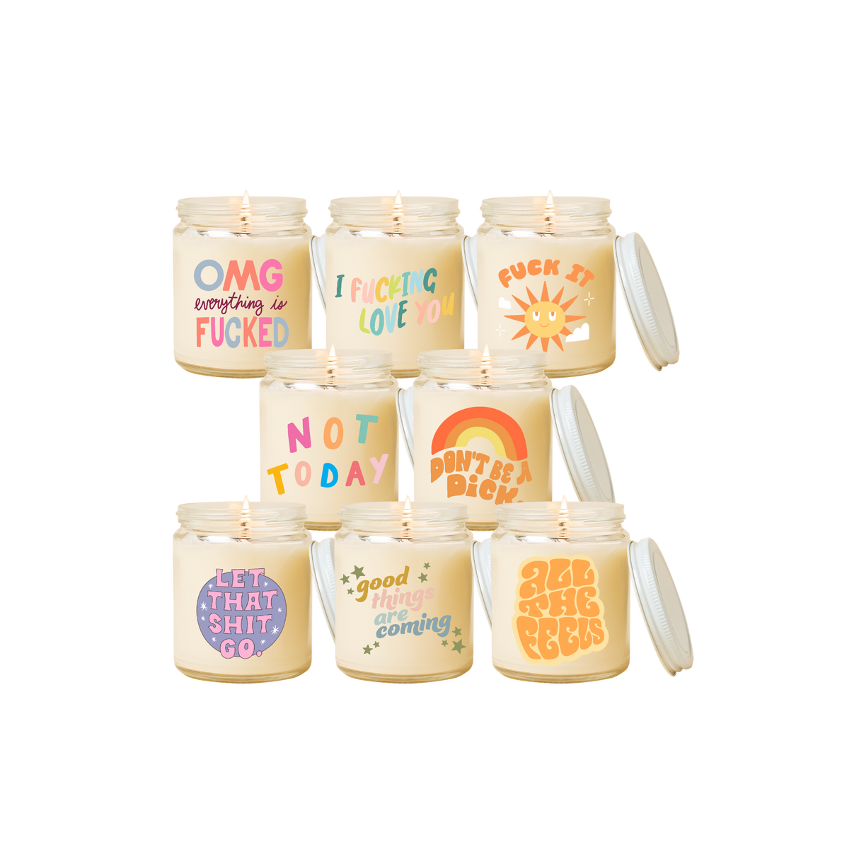 Candle Jar w/Lid - Toot Sayings