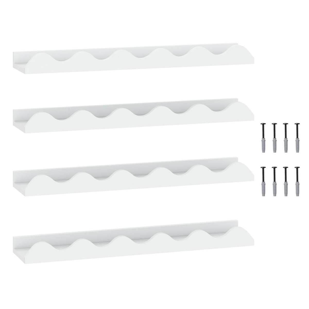 Kids Bookshelf Set of 4 Wall-Mounted Picture Ledge Shelf