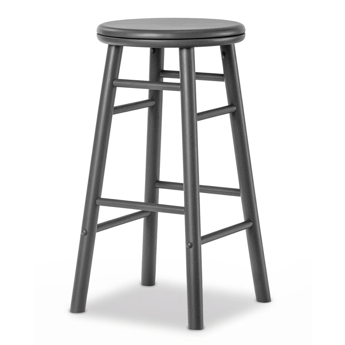 24" Swivel Bar Stools Set of 2 with Footrests & Crossbars