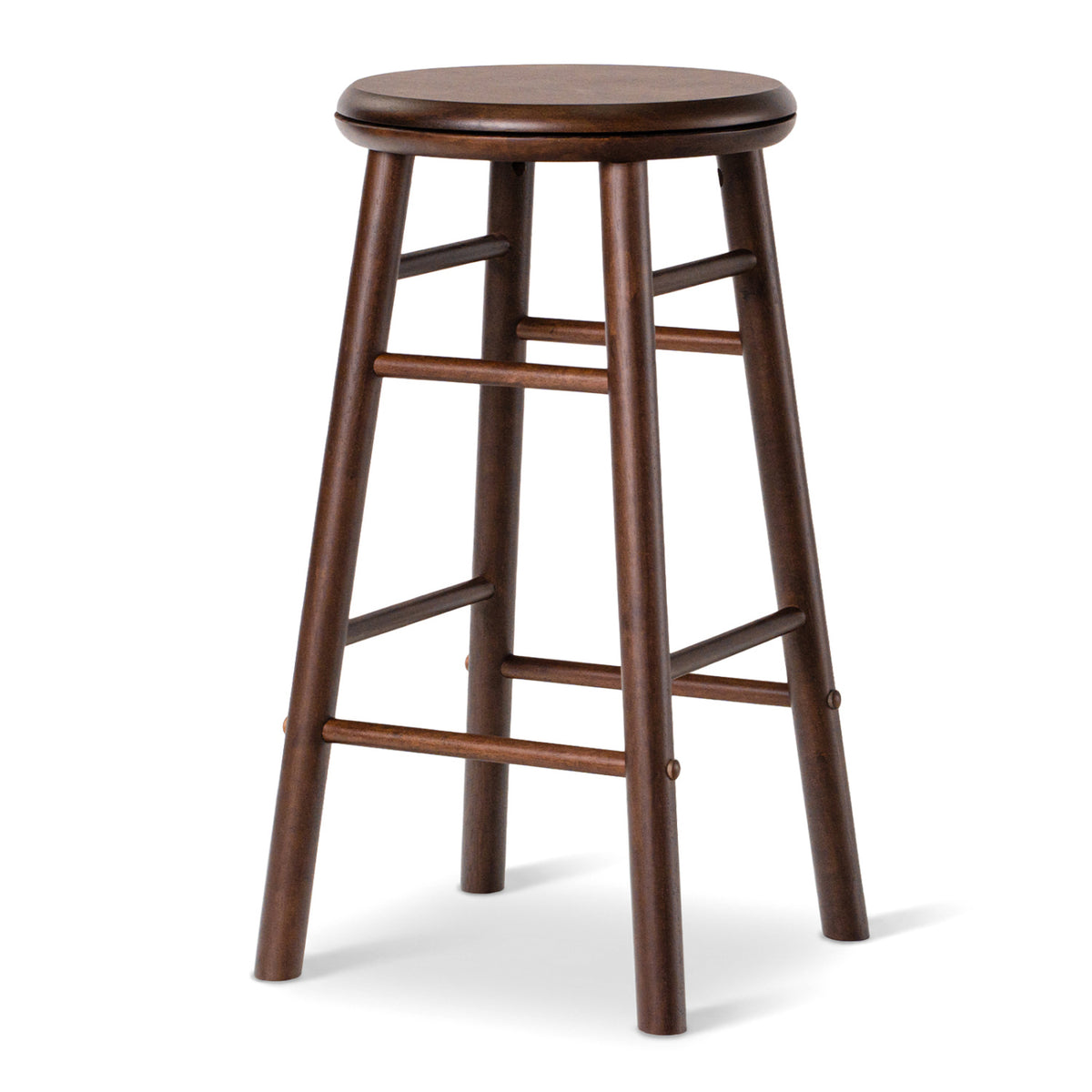 24" Swivel Bar Stools Set of 2 with Footrests & Crossbars