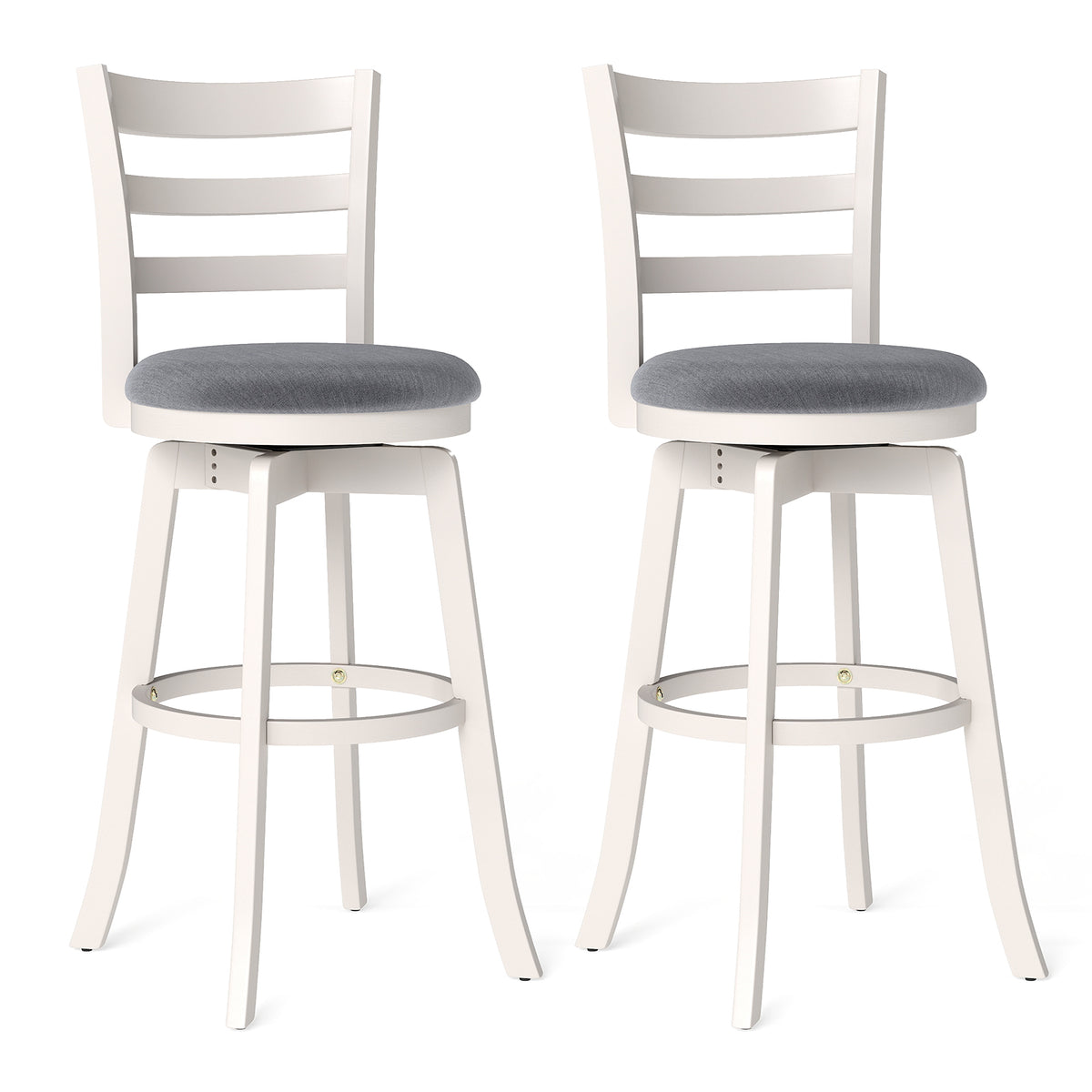 25"/30.5" Swivel Barstools Set of 2 360° Rotating Bar/Counter Height Chairs with Upholstered Seat-30.5/Seat-25 Inch