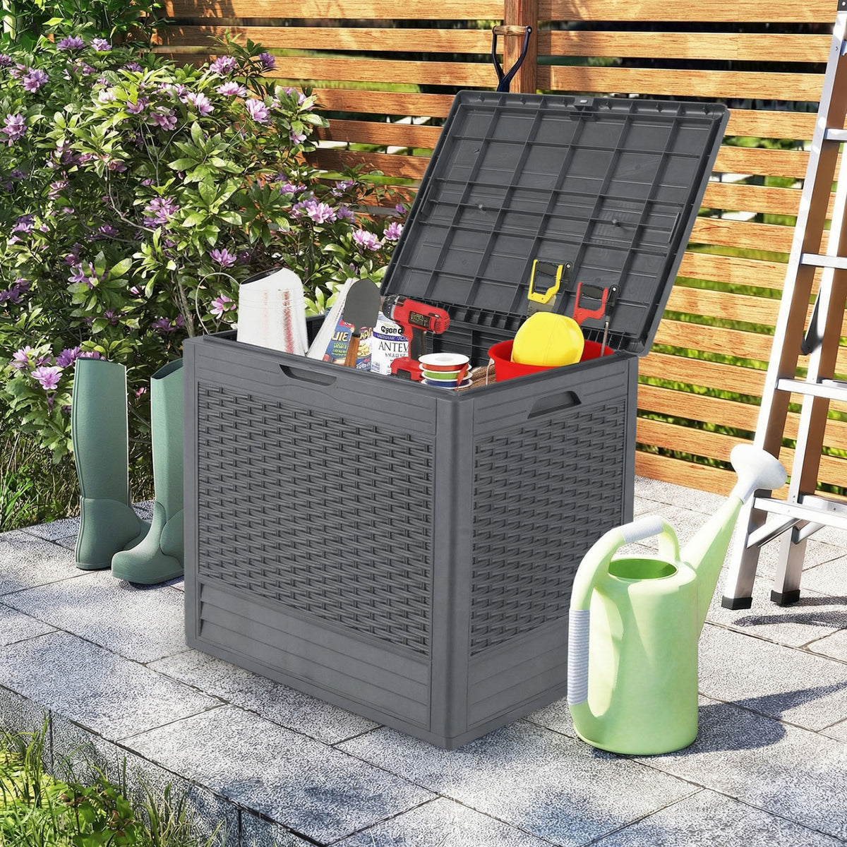 Outdoor Storage Box with Rattan Patterns
