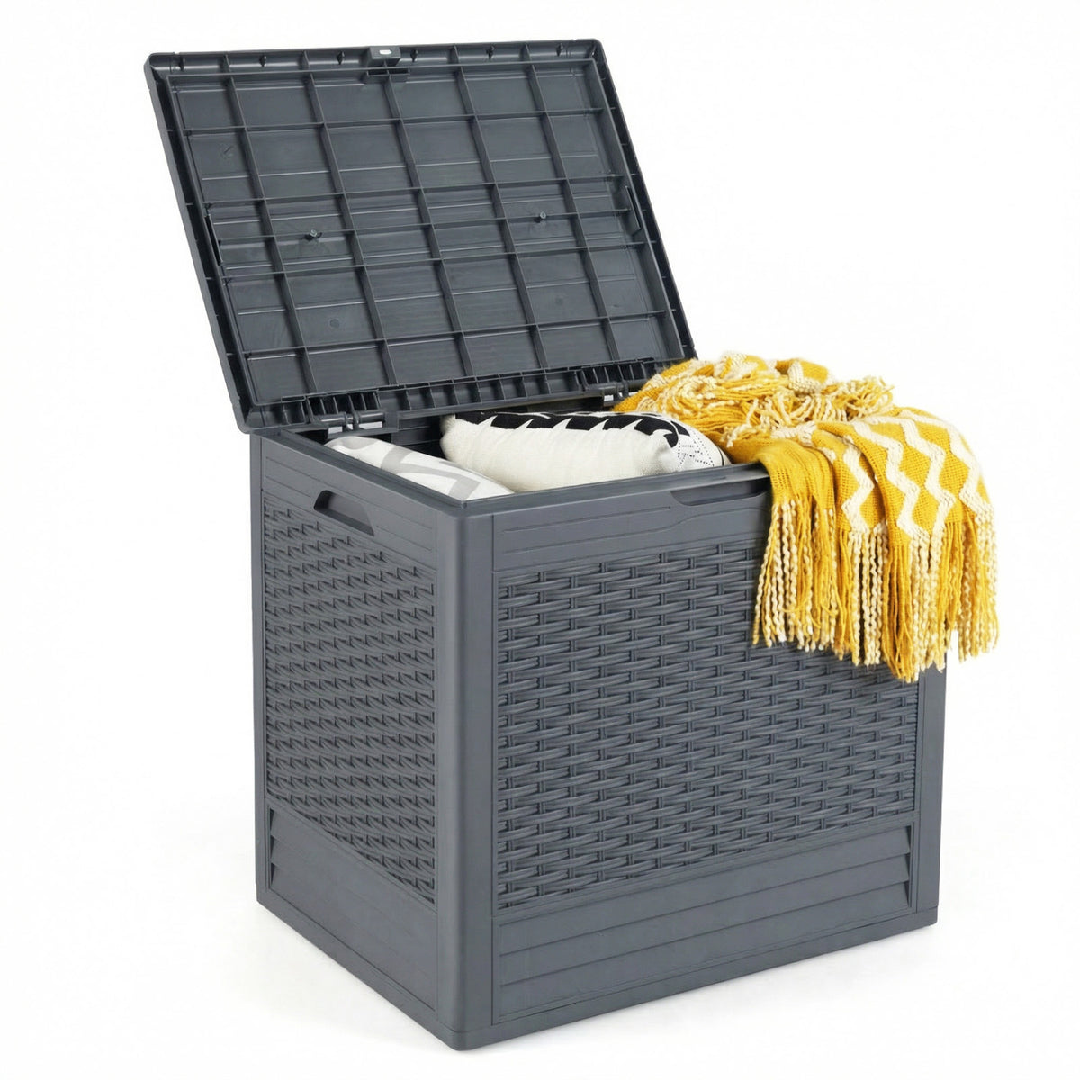 Outdoor Storage Box with Rattan Patterns
