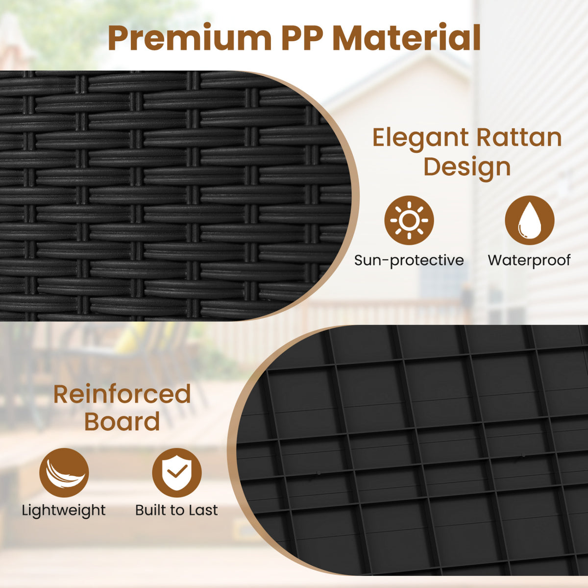 Outdoor Storage Box with Rattan Patterns