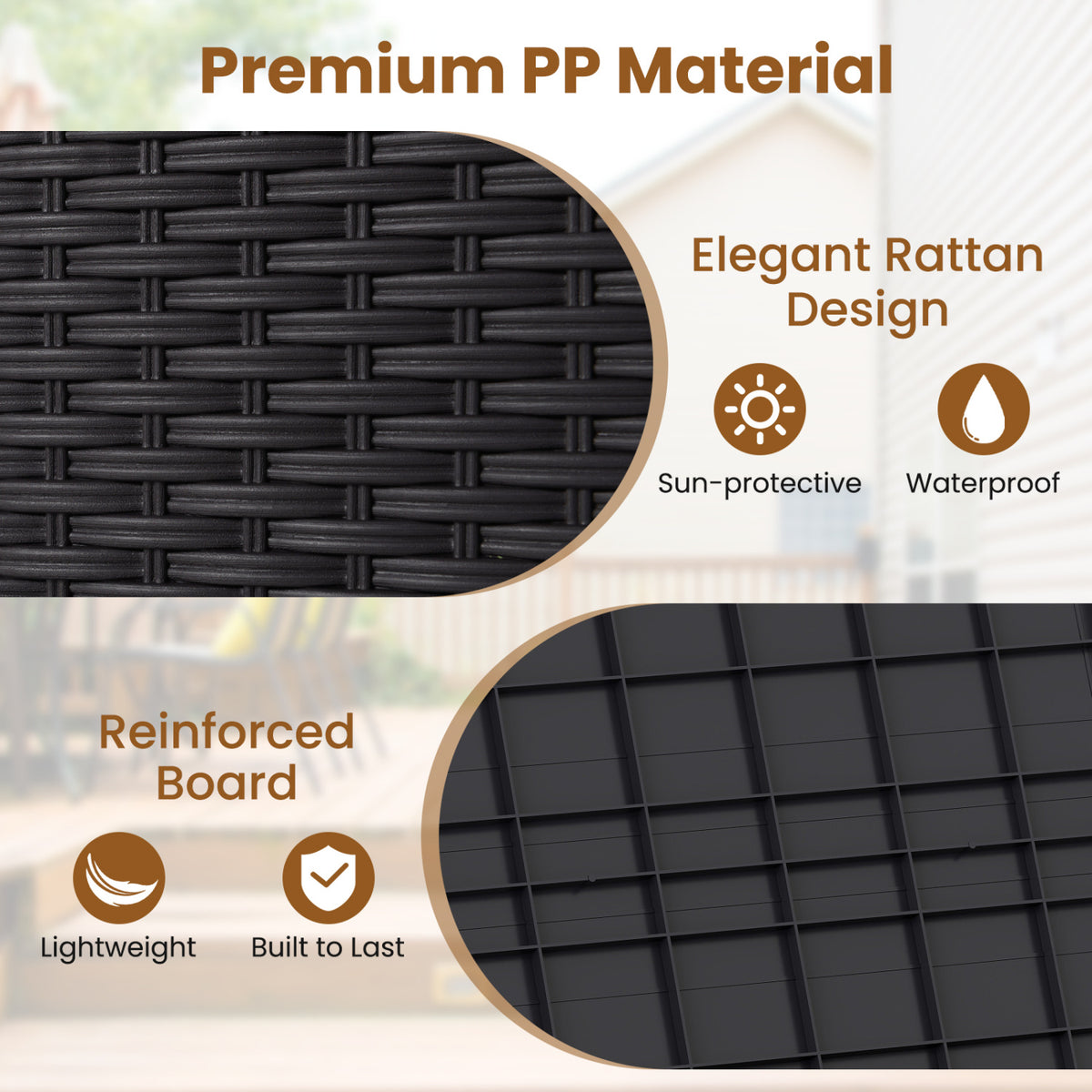 Outdoor Storage Box with Rattan Patterns
