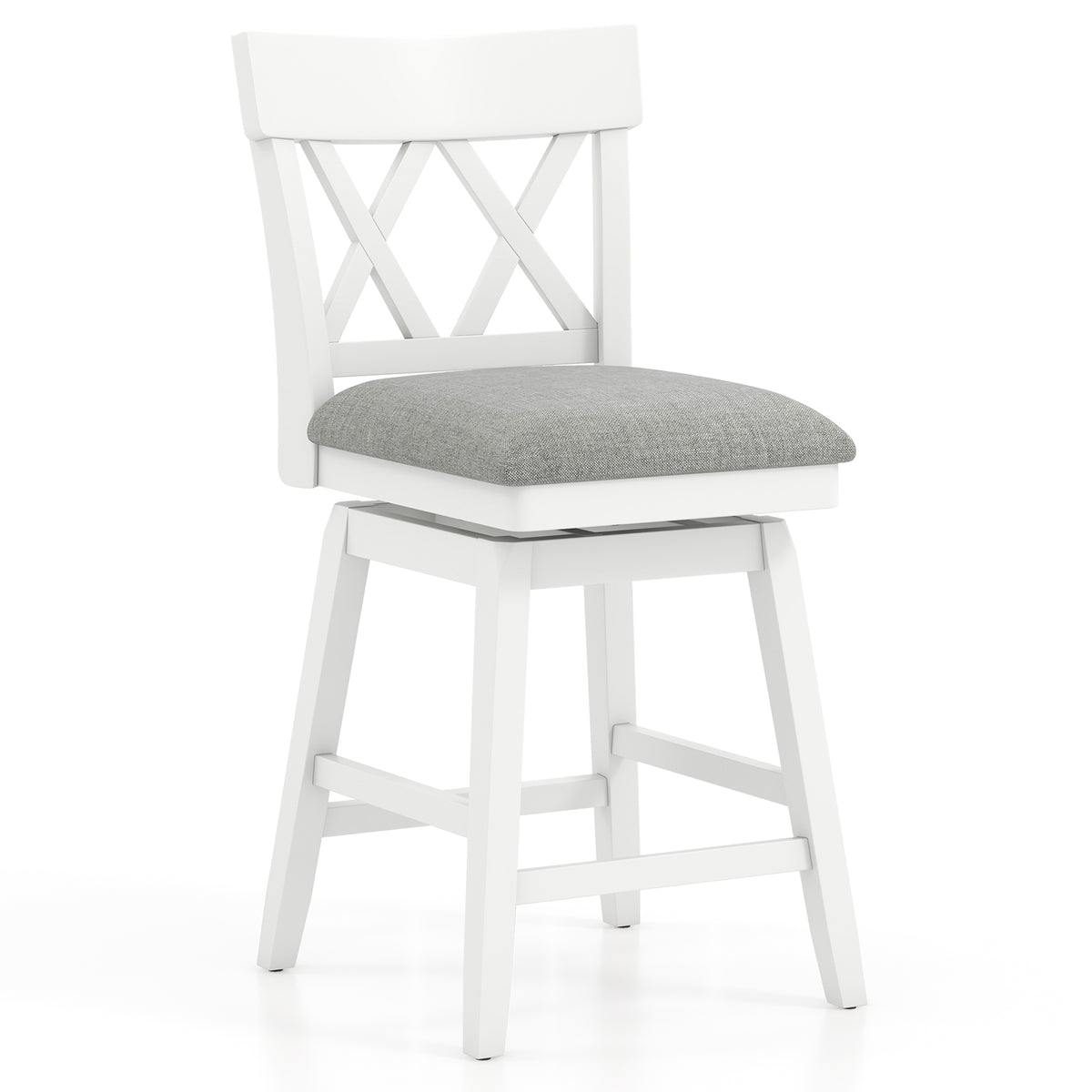 Bar Stool with Contoured Backrest and Swivel Padded Seat