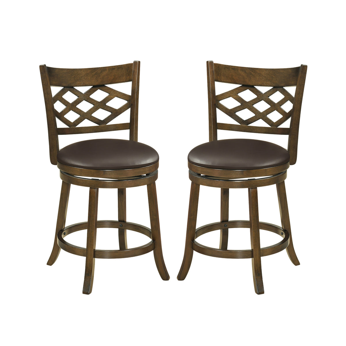 Counter Height Bar Stools Set of 2 with Rubber Wood Frame-26/Frame-31 Inch