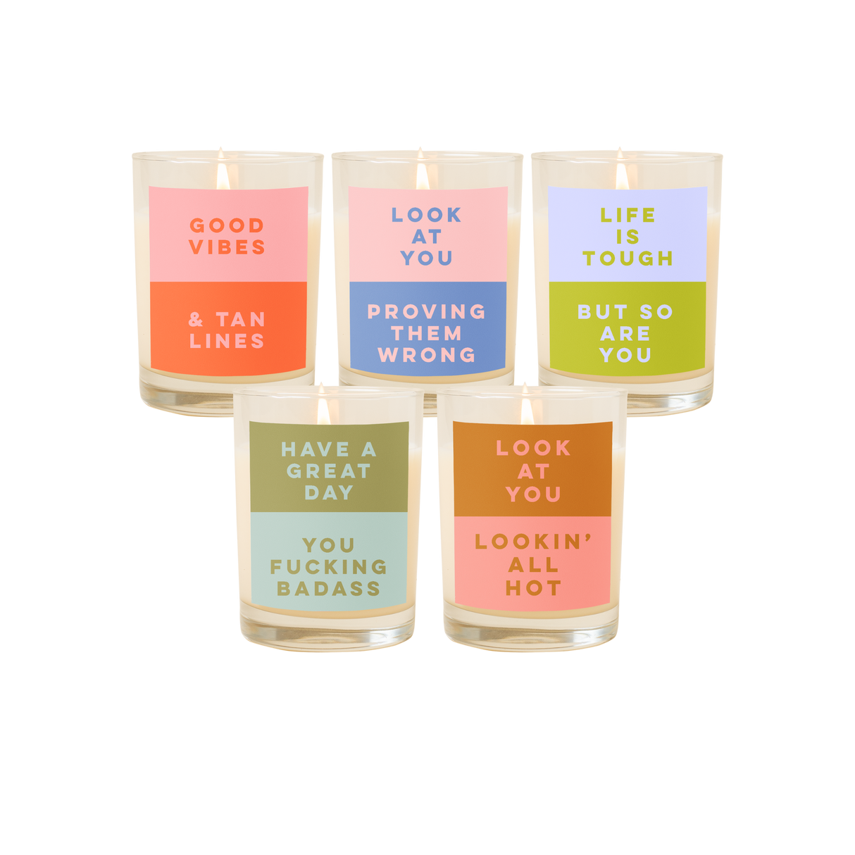 Candle Rocks Glass - Color Me Happy