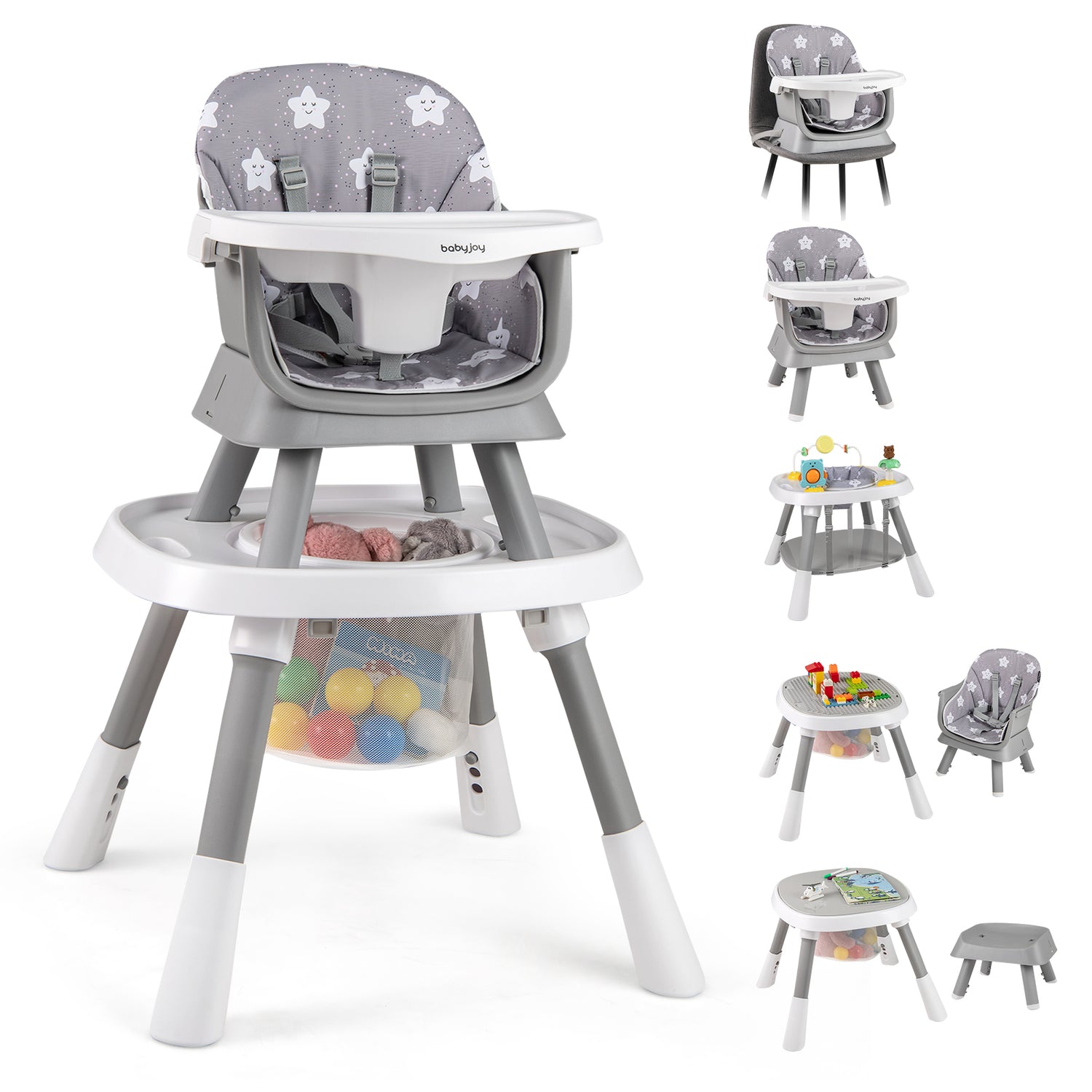 16-in-1 Baby High Chair with Activity Center and Booster Seat for Babies and Toddlers