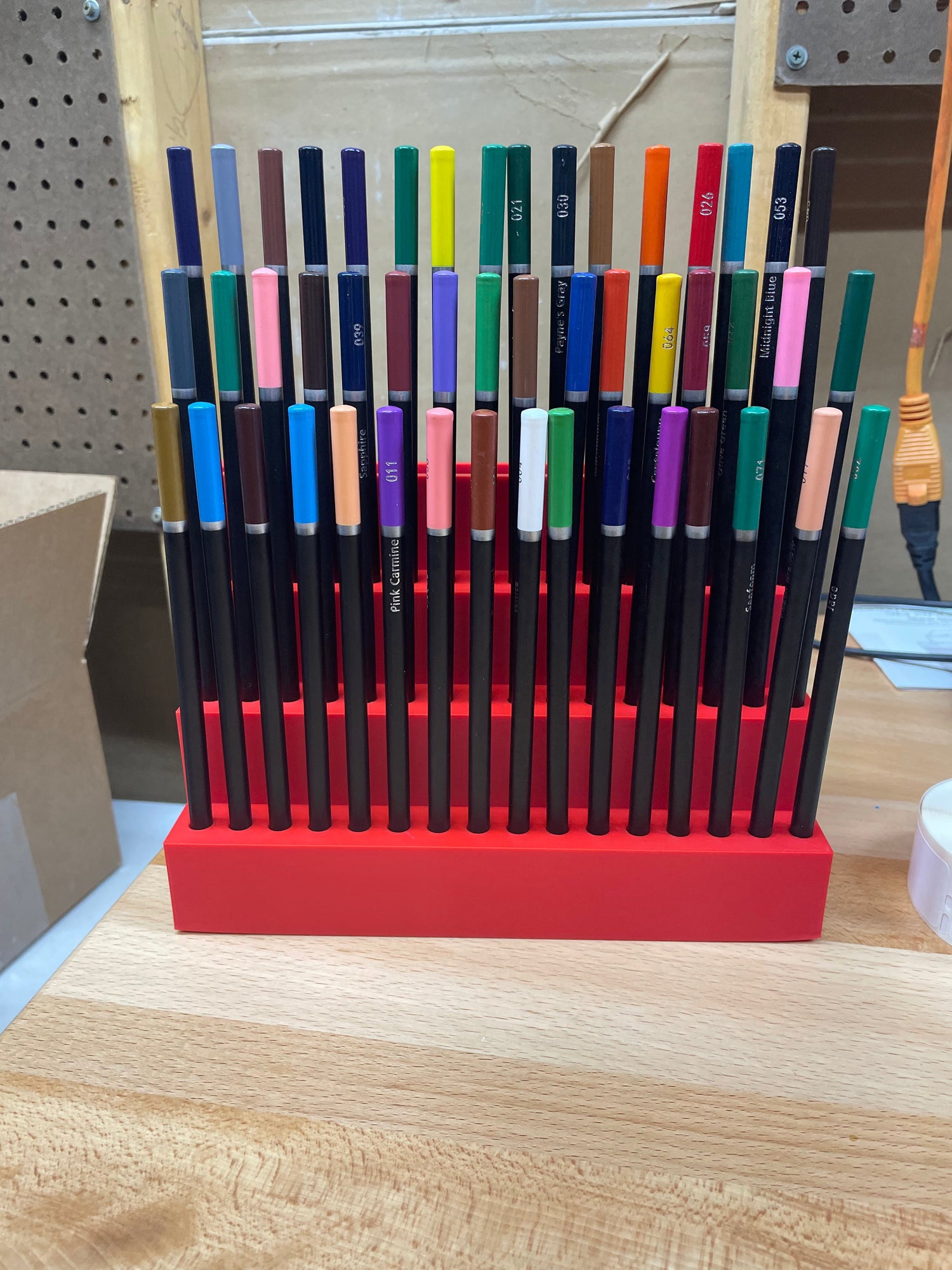 Large 48 Colored Pencil Caddy with Back Storage