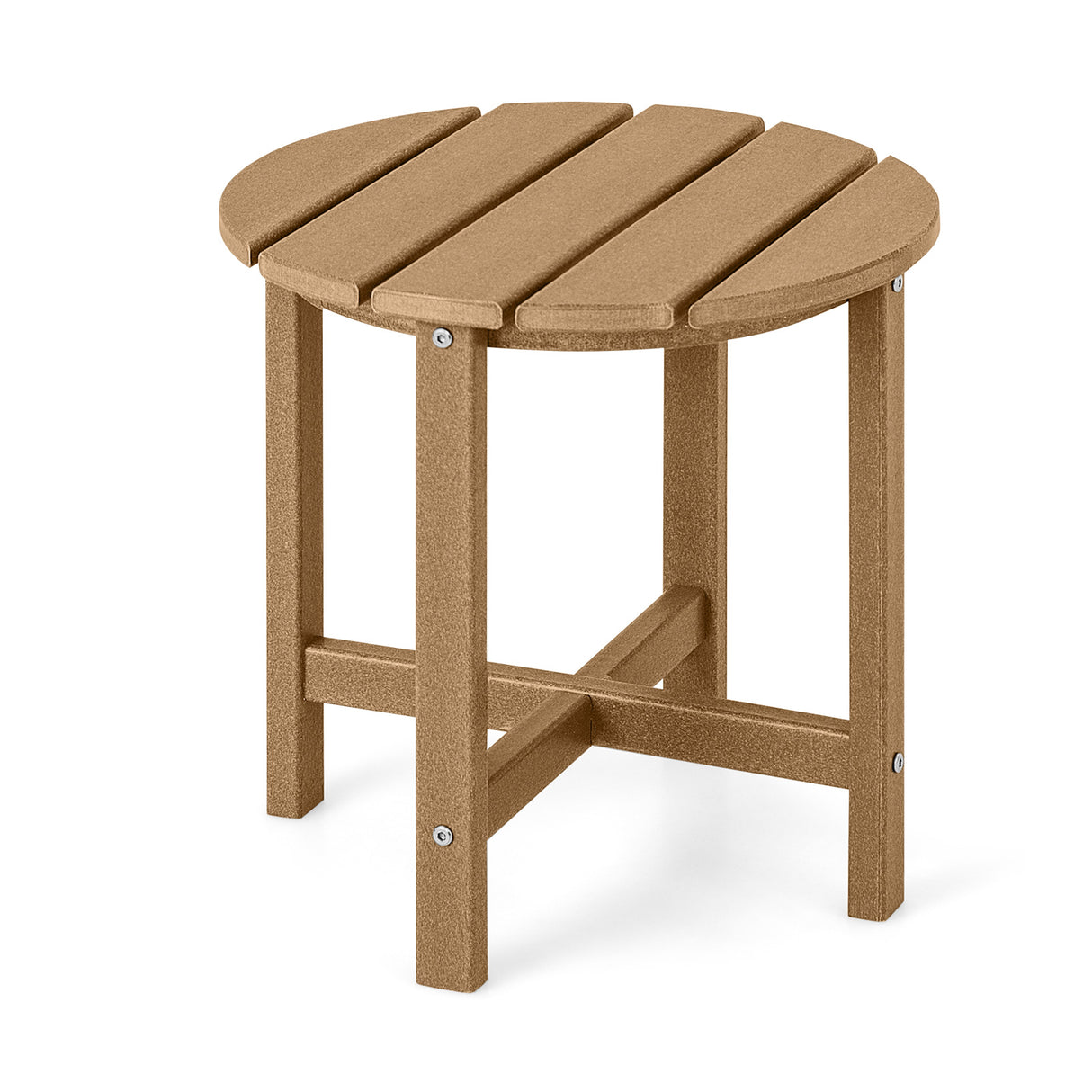 Set of 2 18 Inch Round Weather-Resistant Adirondack Side Tables