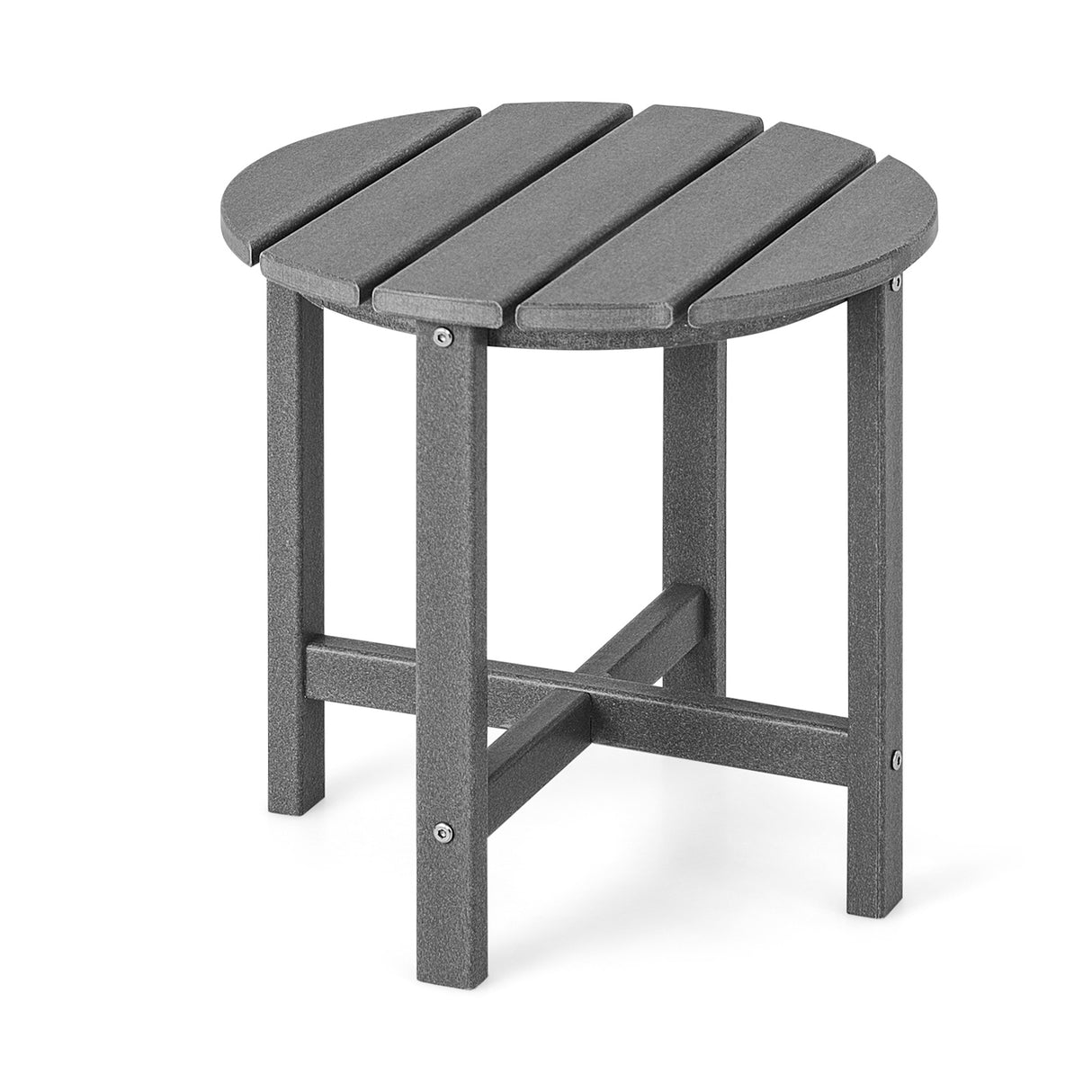 Set of 2 18 Inch Round Weather-Resistant Adirondack Side Tables