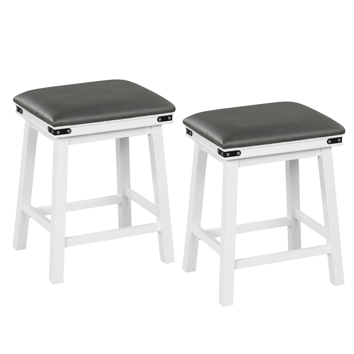 Set of 2 24/30 Inch Dining Bar Stool with Acacia Wood Frame