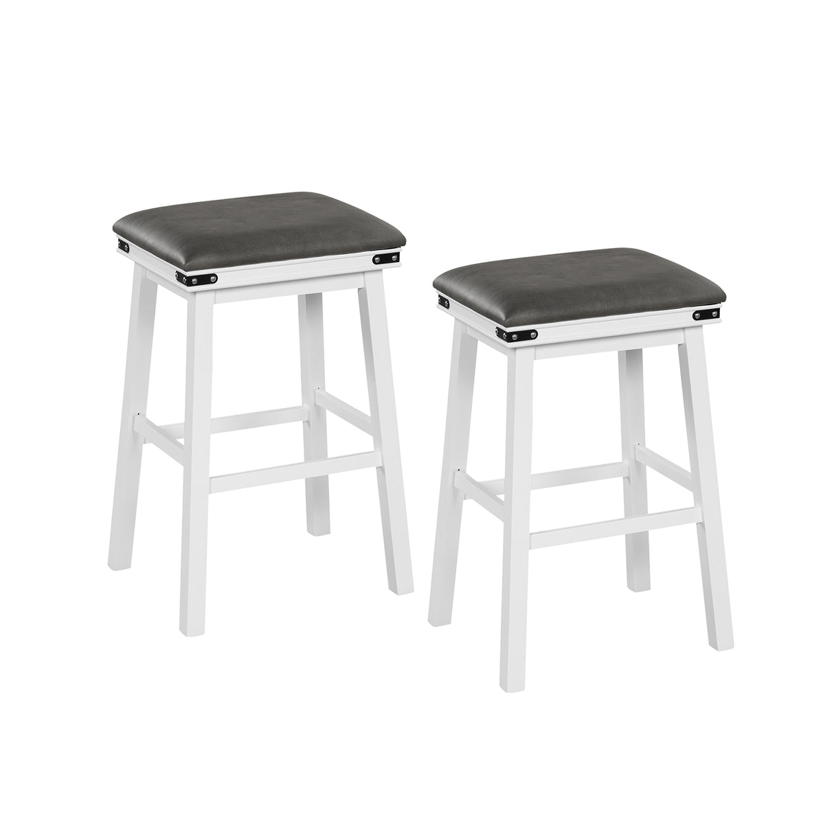 Set of 2 24/30 Inch Dining Bar Stool with Acacia Wood Frame