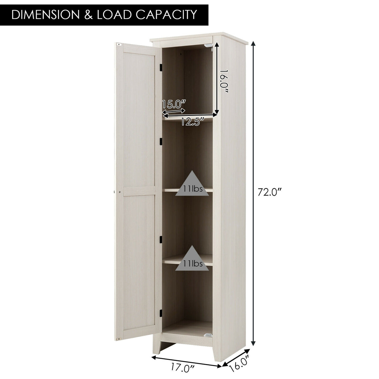 Linen Tower Bathroom Storage Cabinet Tall Slim Side Organizer with Shelf