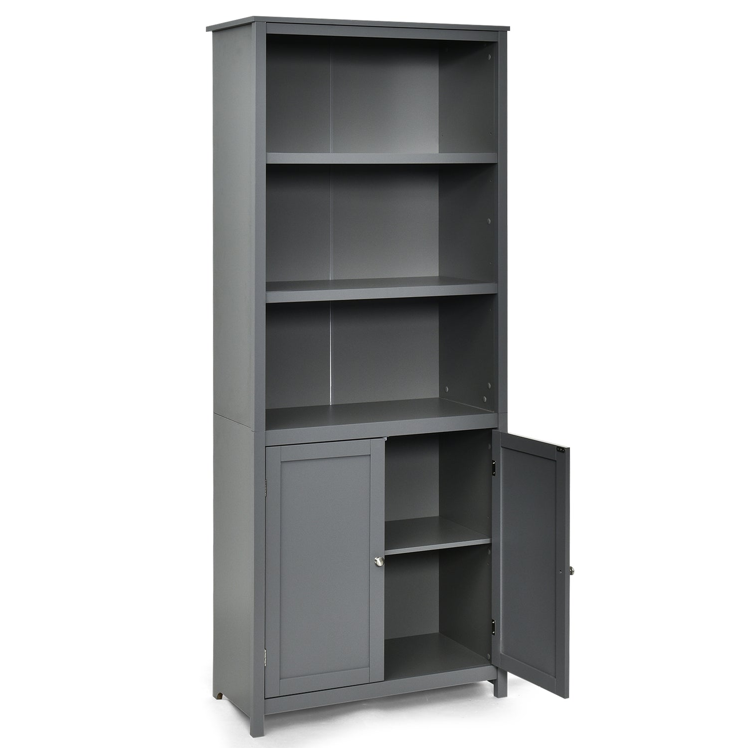 Bookcase Shelving Storage Wooden Cabinet Unit Standing Display Bookcase with Doors