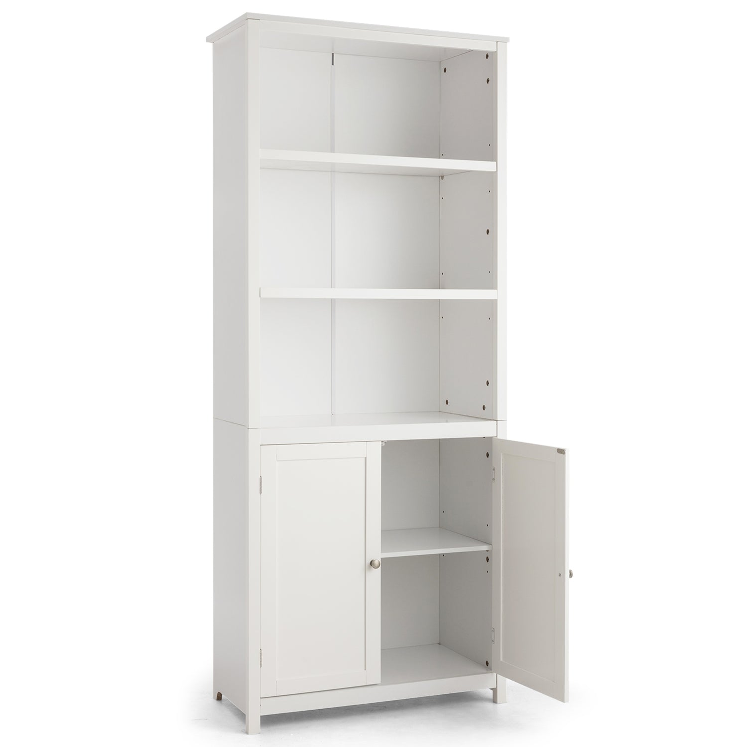 Bookcase Shelving Storage Wooden Cabinet Unit Standing Display Bookcase with Doors