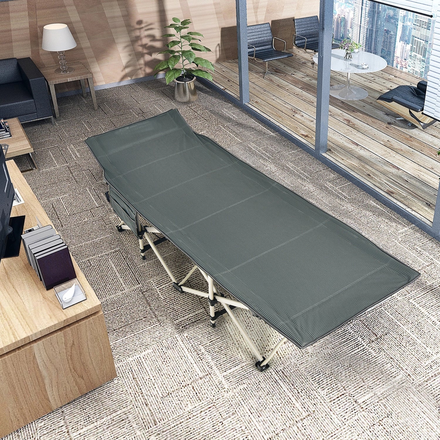 Wide Foldable Camping Cot with Carry Bag