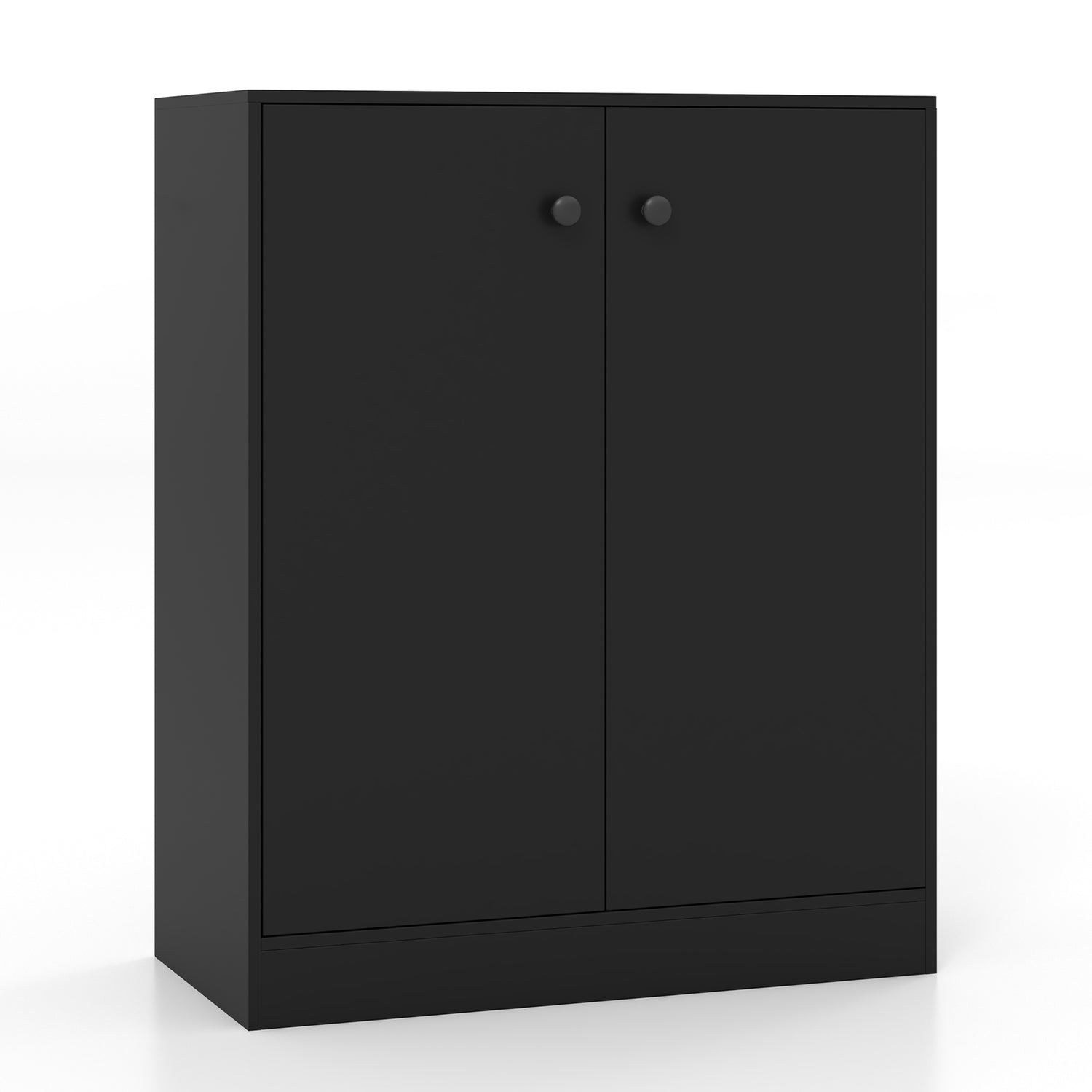 2-Door Modern Floor Storage Cabinet with 3-Tier Shelf