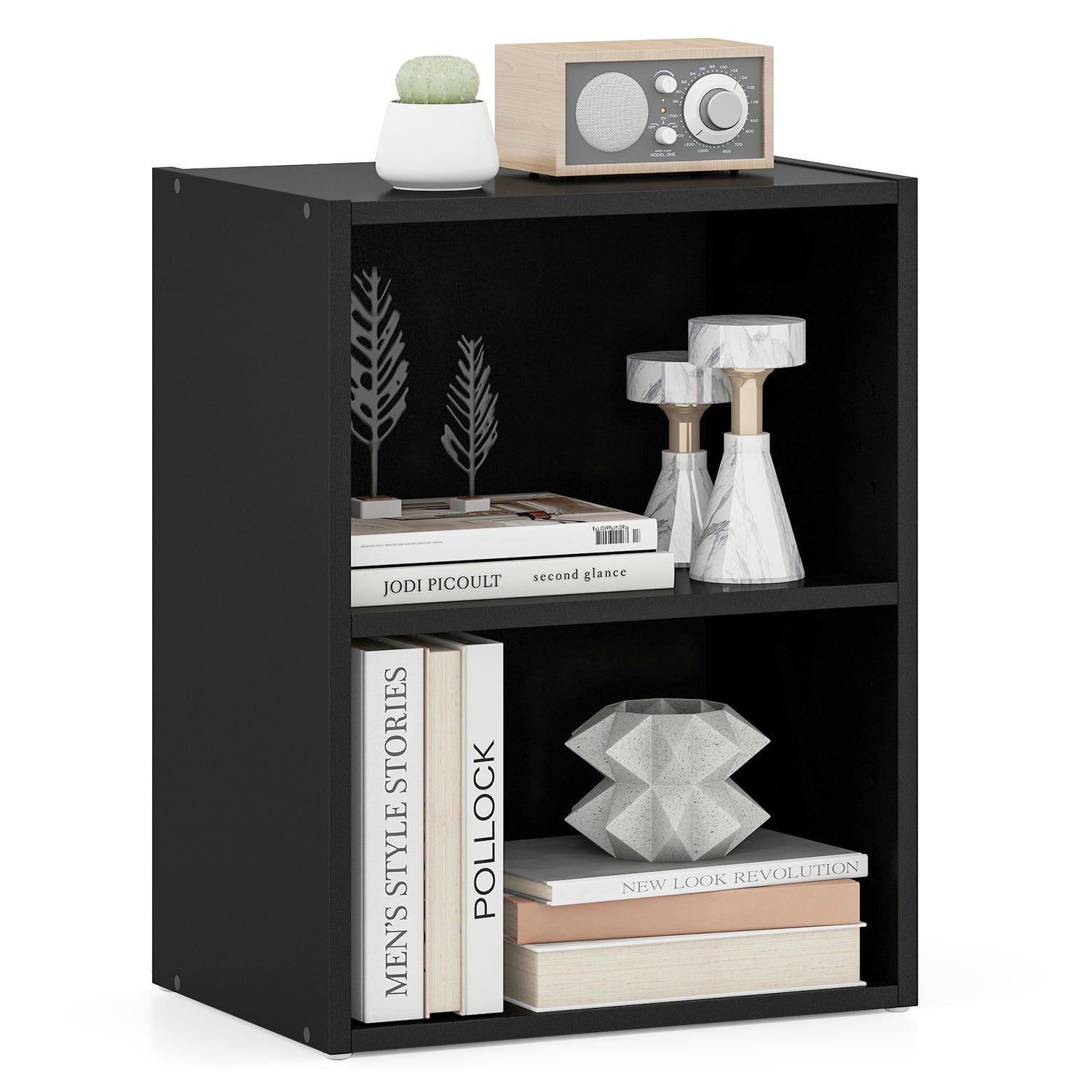 2-Layer Multifunctional Furniture Display Cabinet with Large Capacity Storage Space