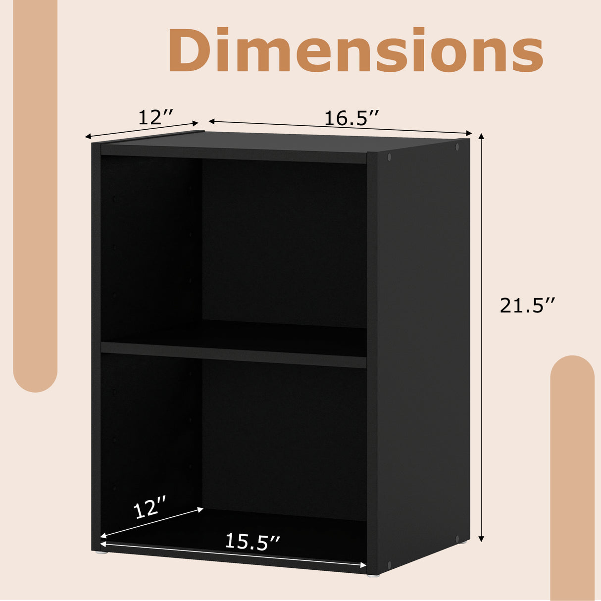 2-Layer Multifunctional Furniture Display Cabinet with Large Capacity Storage Space