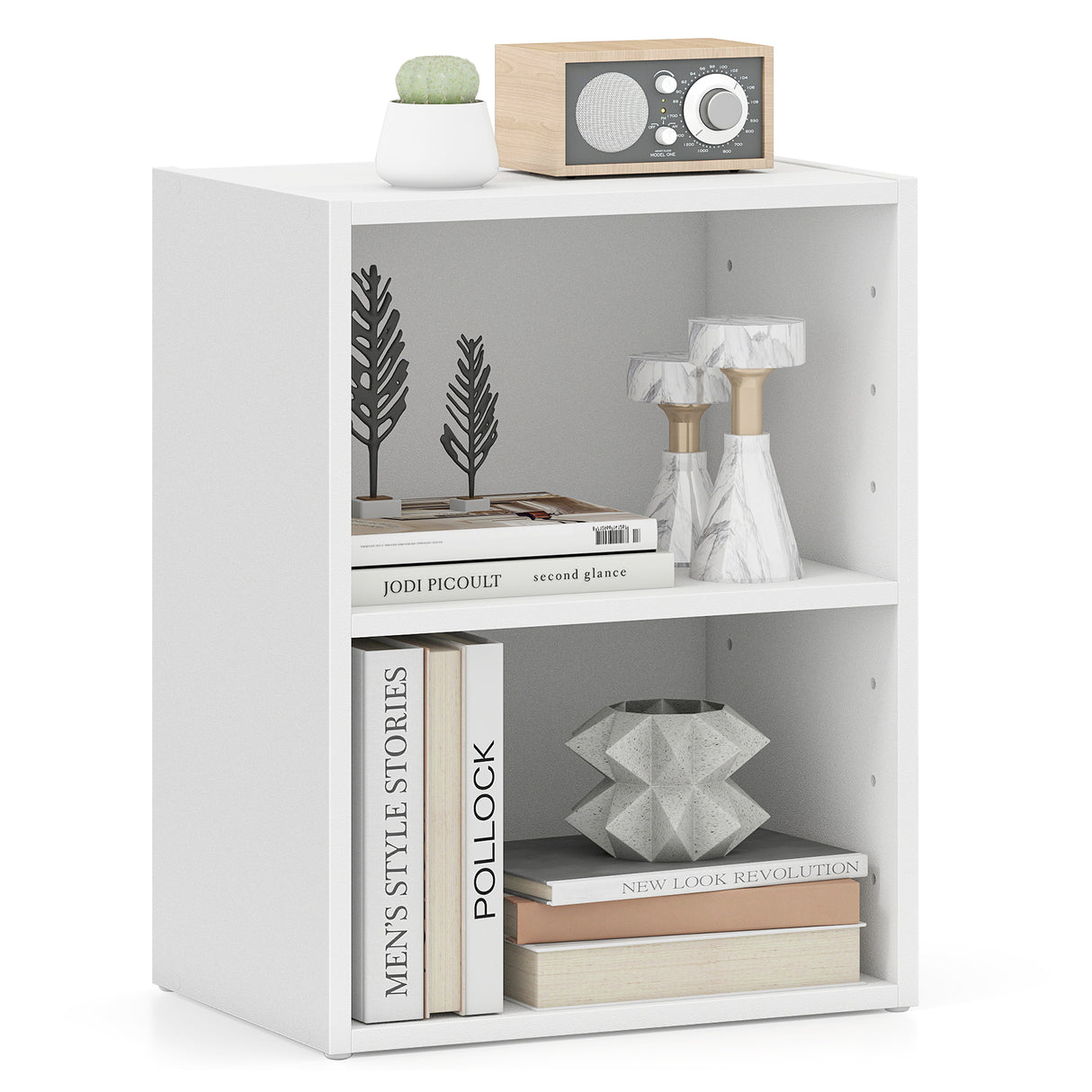 2-Layer Multifunctional Furniture Display Cabinet with Large Capacity Storage Space