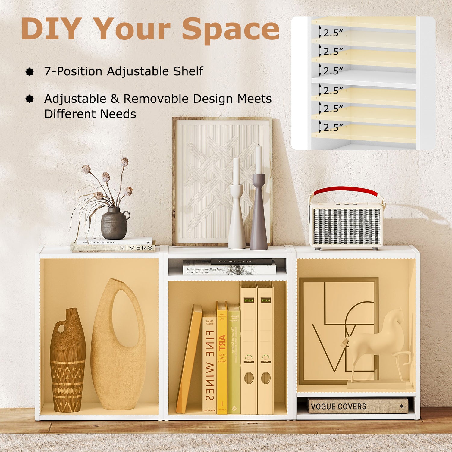 2-Layer Multifunctional Furniture Display Cabinet with Large Capacity Storage Space