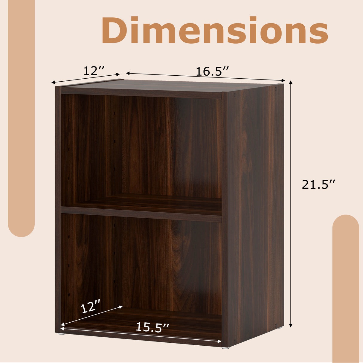 2-Layer Multifunctional Furniture Display Cabinet with Large Capacity Storage Space