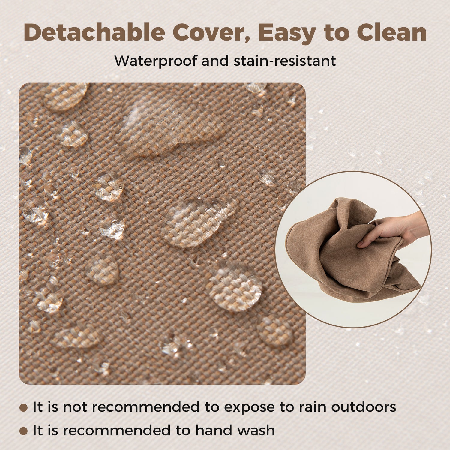 2-Pack Outdoor Patio Cushion Set with Removable Covers