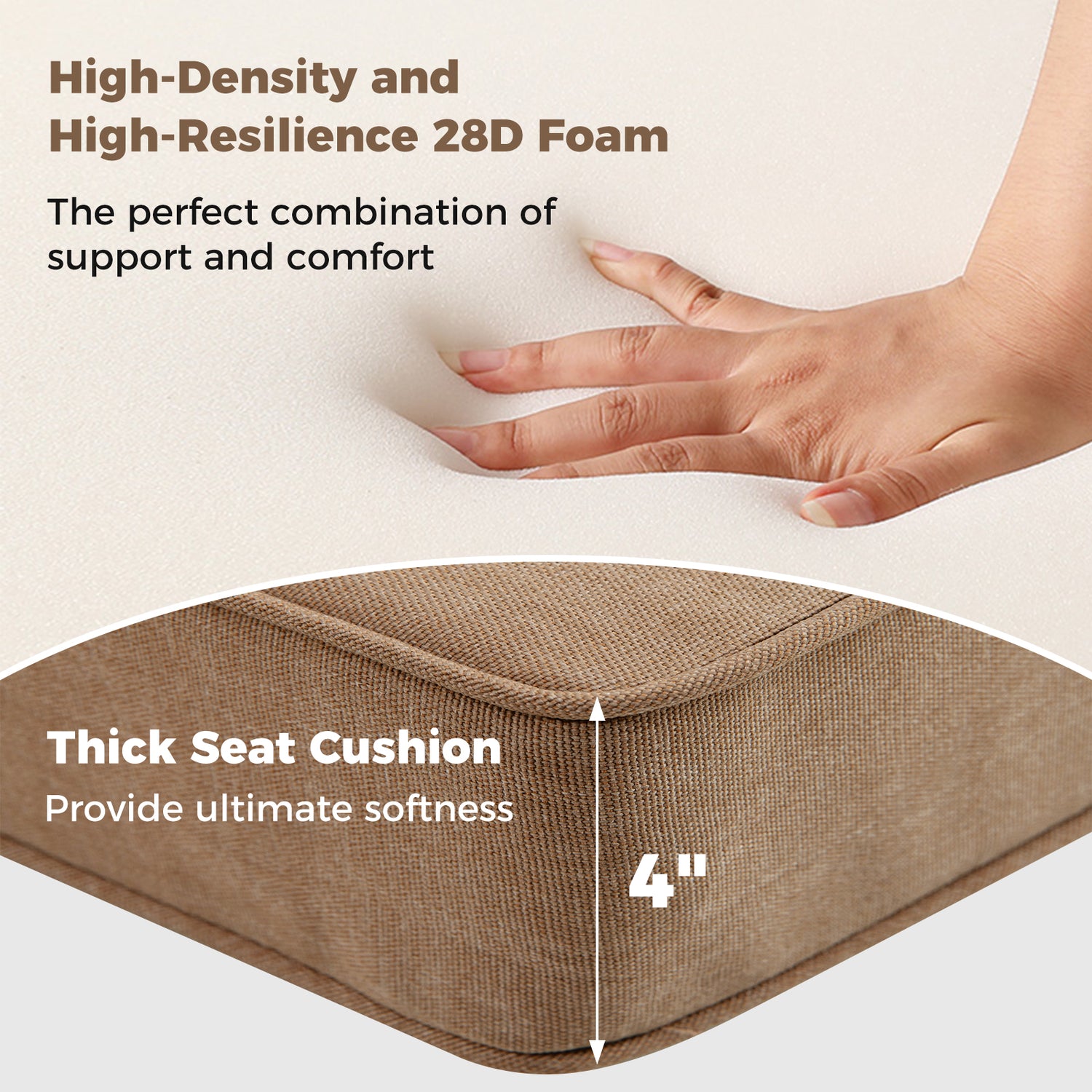 2-Pack Outdoor Patio Cushion Set with Removable Covers