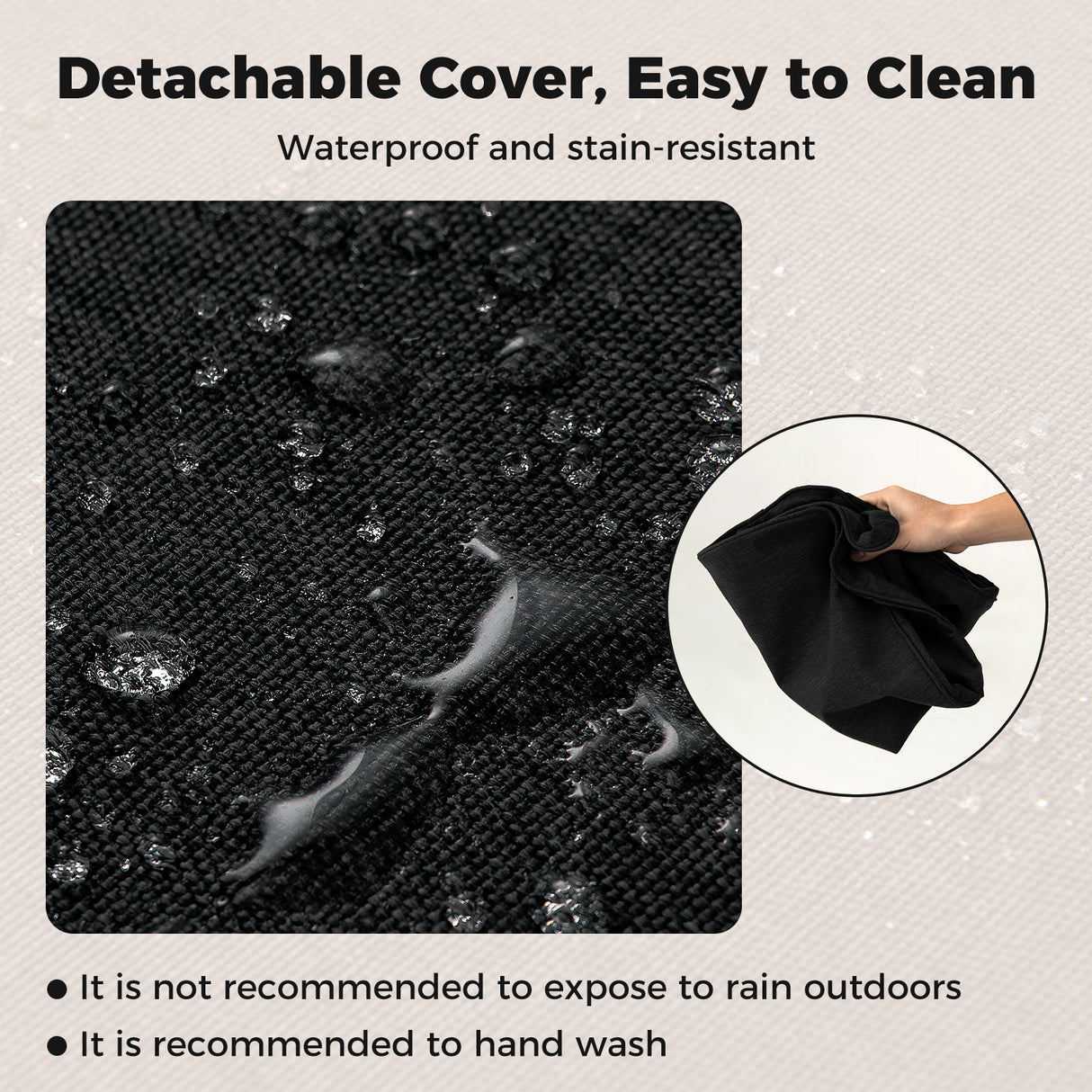 2-Pack Outdoor Patio Cushion Set with Removable Covers