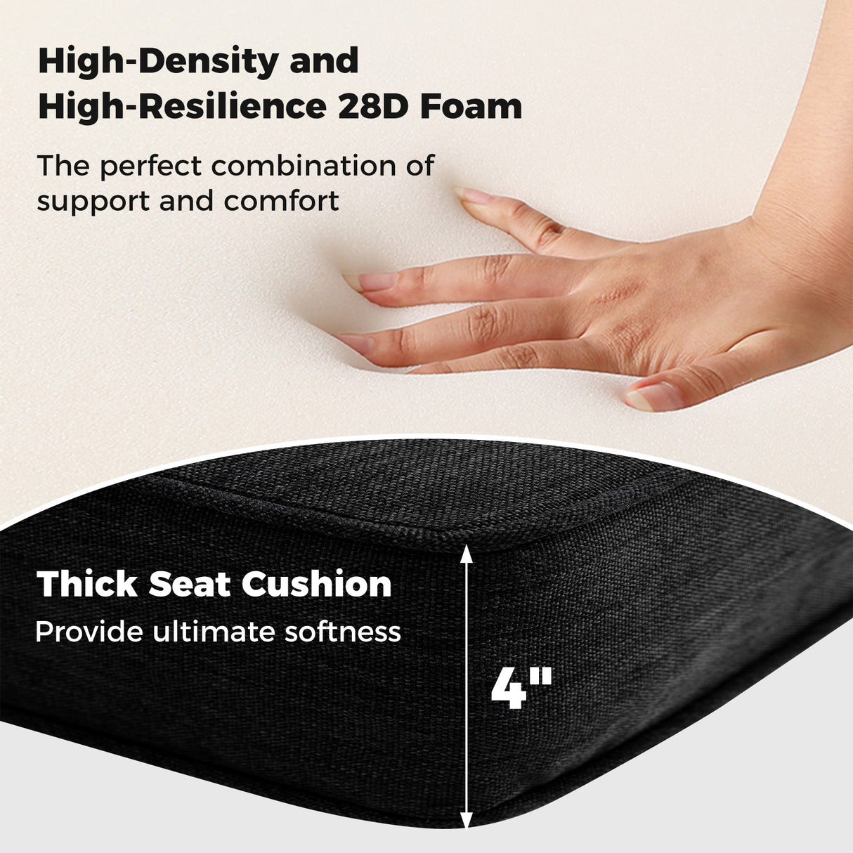 2-Pack Outdoor Patio Cushion Set with Removable Covers