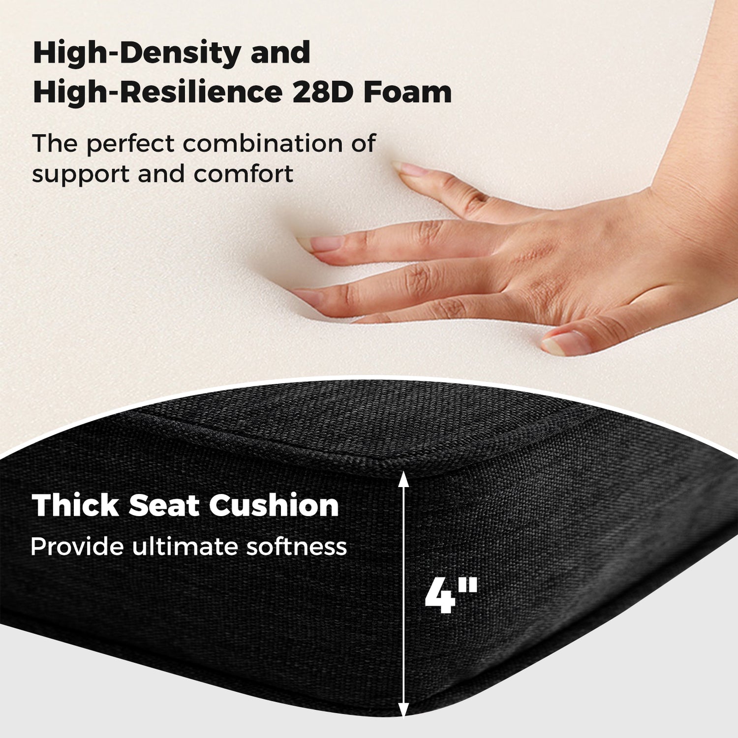 2-Pack Outdoor Patio Cushion Set with Removable Covers