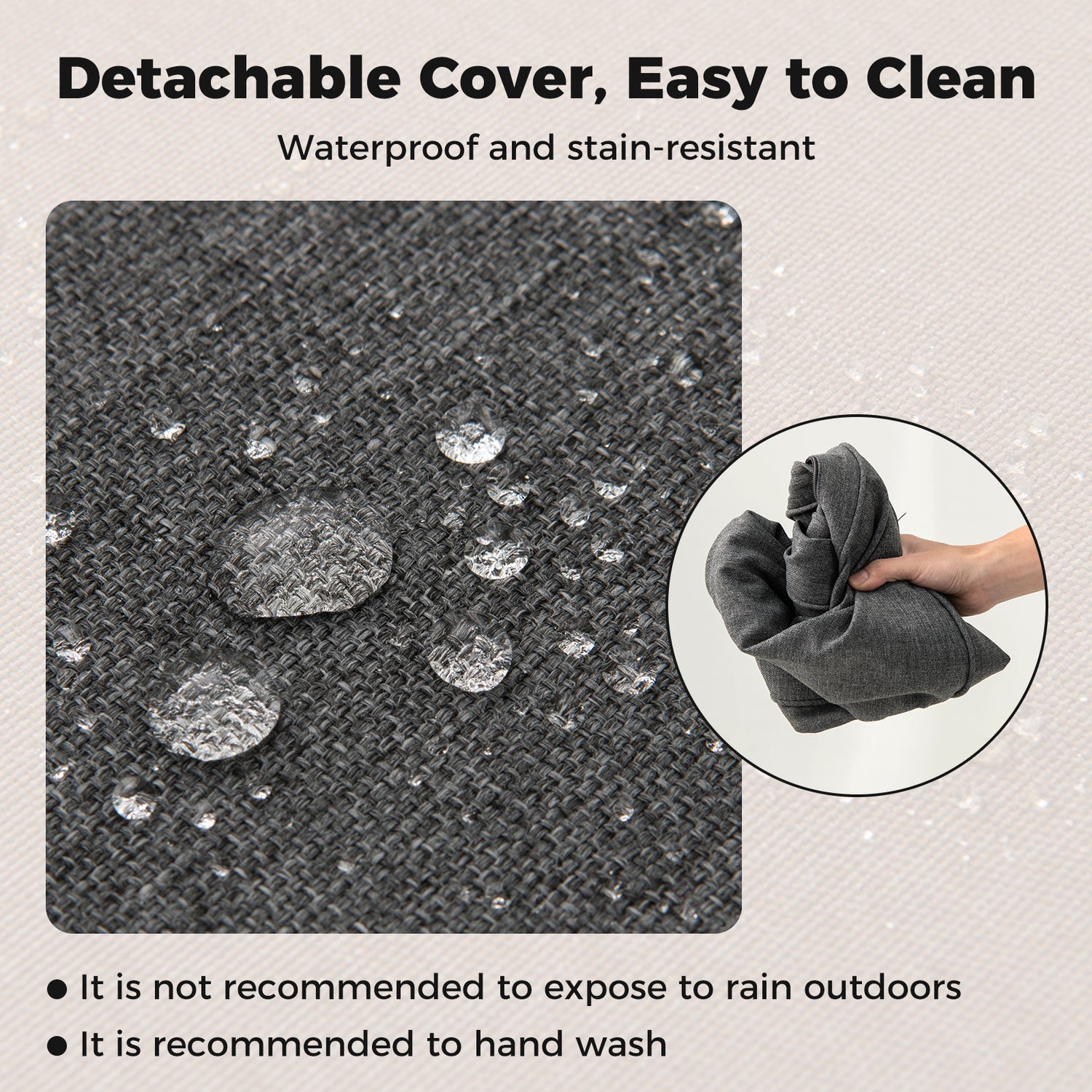 2-Pack Outdoor Patio Cushion Set with Removable Covers