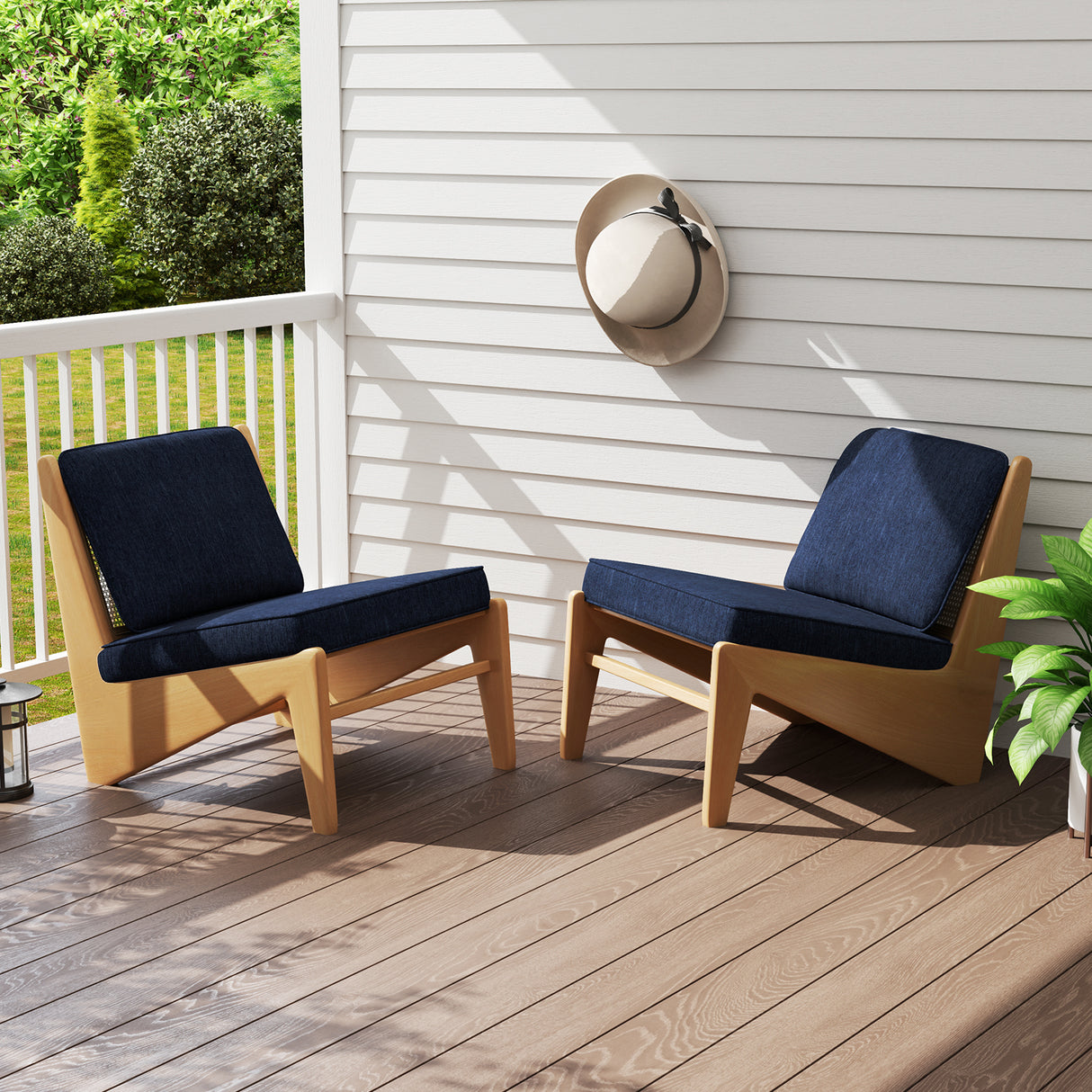 2-Pack Outdoor Patio Cushion Set with Removable Covers