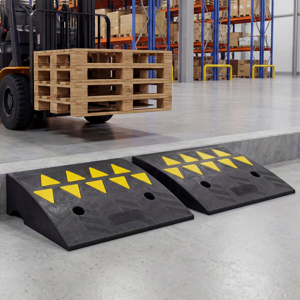 2 Pcs Driveway Threshold Ramps with 5/6 Inch Rise for Medium Trucks