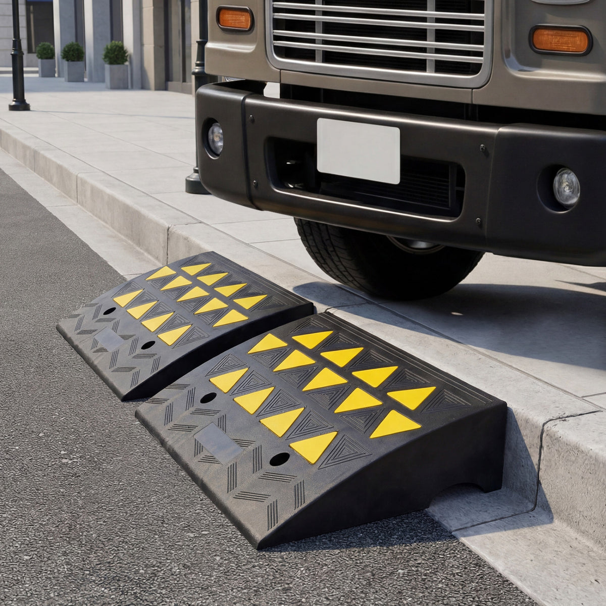 2 Pcs Driveway Threshold Ramps with 5/6 Inch Rise for Medium Trucks