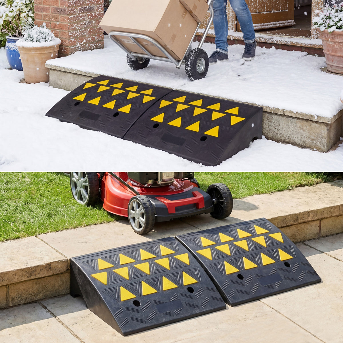 2 Pcs Driveway Threshold Ramps with 5/6 Inch Rise for Medium Trucks