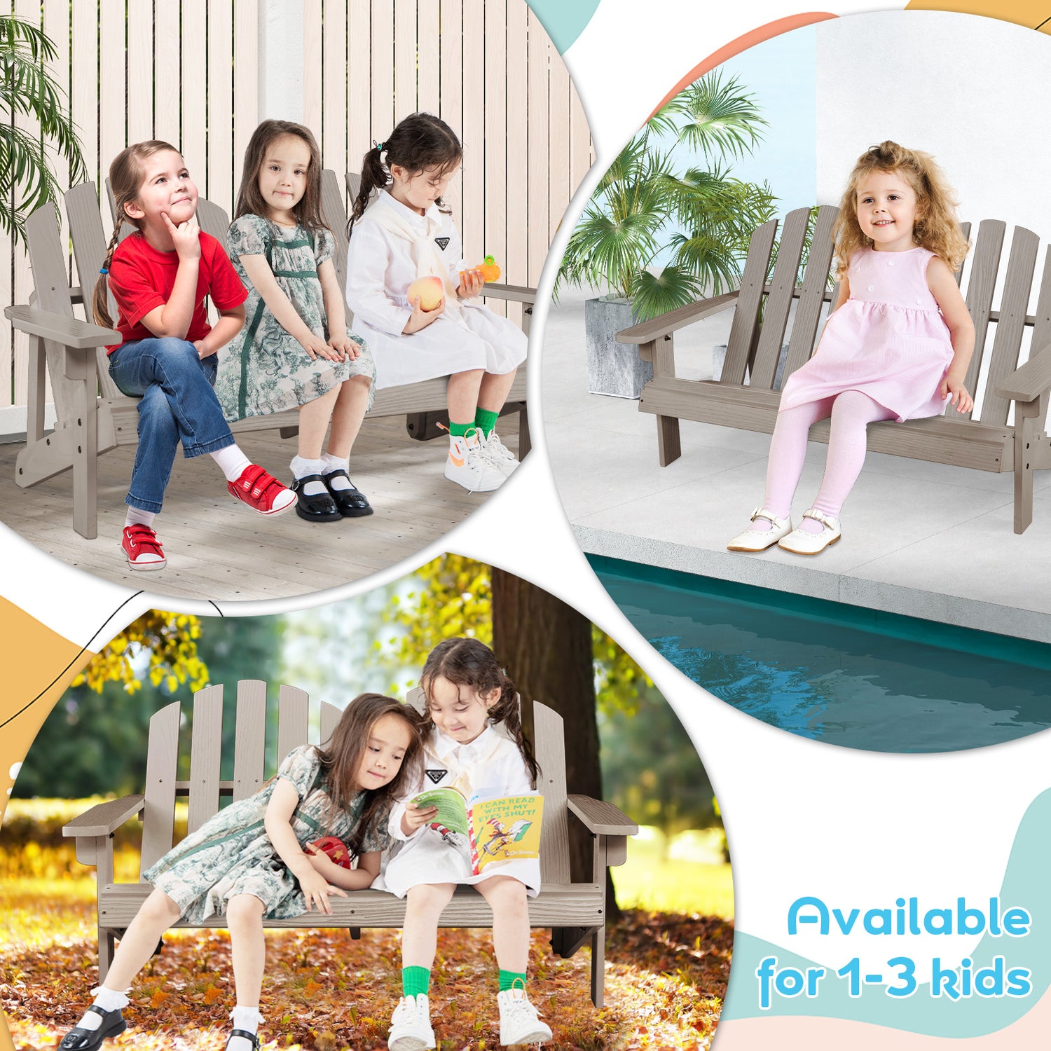 2 Person Adirondack Chair with High Backrest