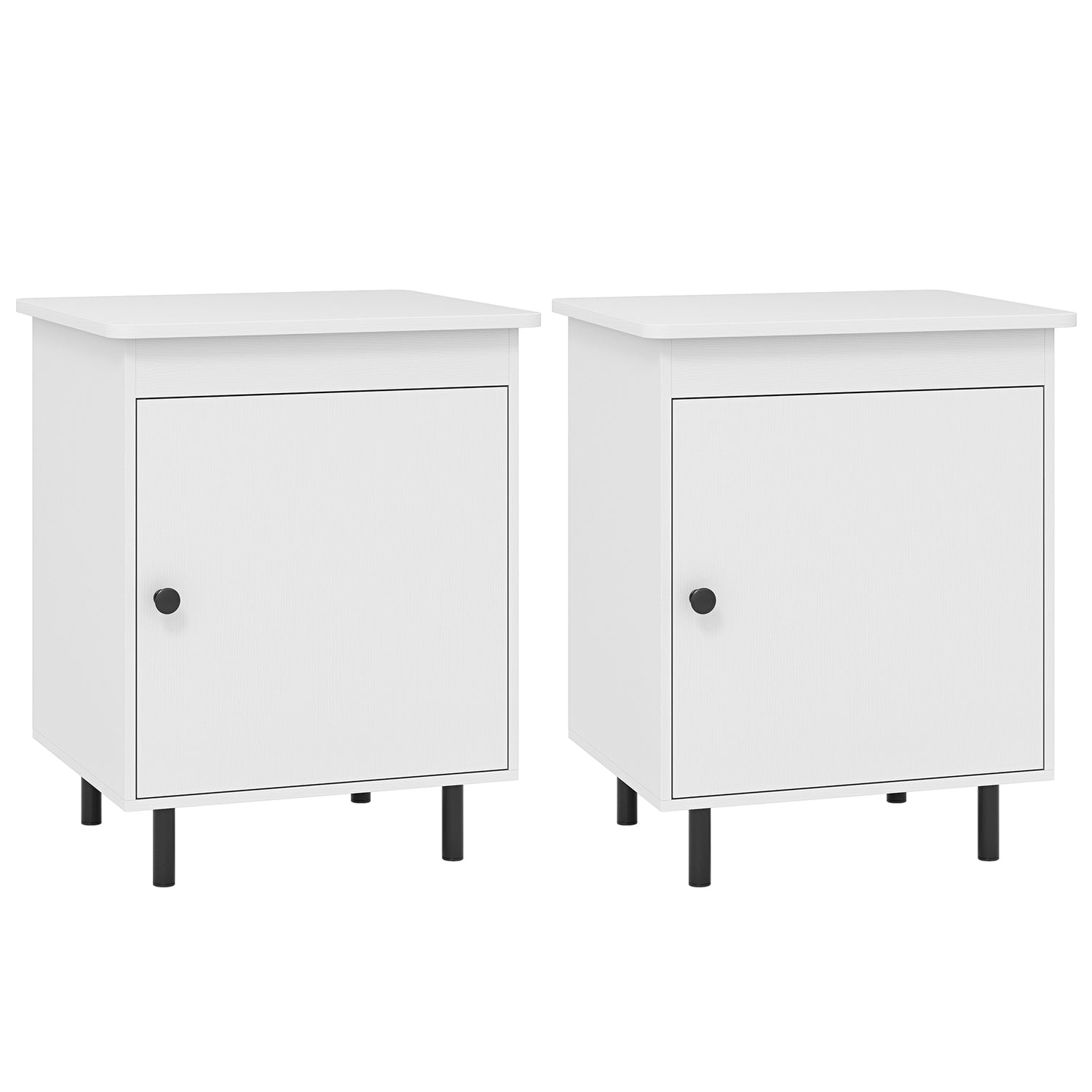 Nightstand Mid Century End Tables with Door